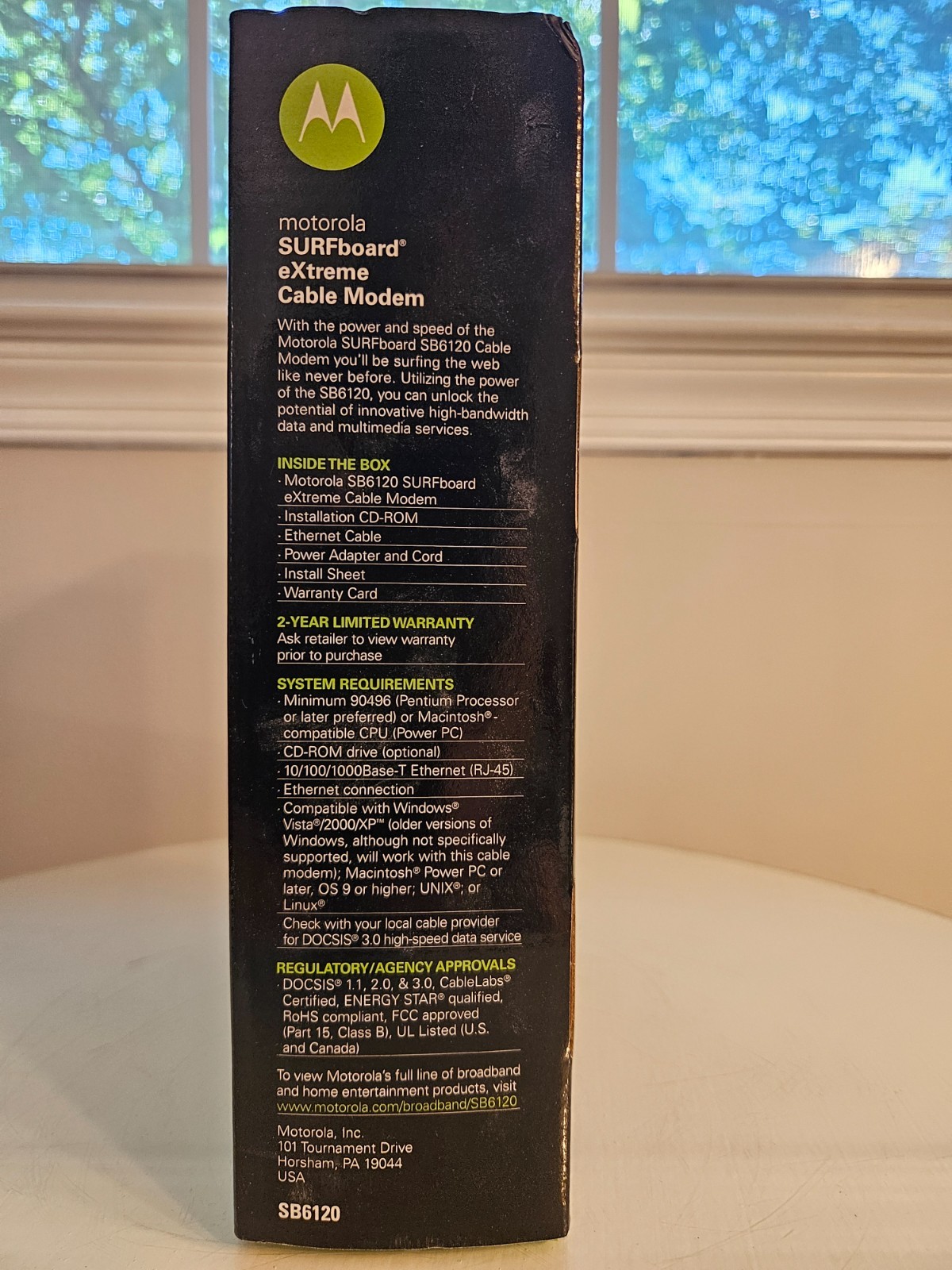 Motorola SURFboard eXtreme DOCSIS 3.0 cable modem model SB6120 in original box!