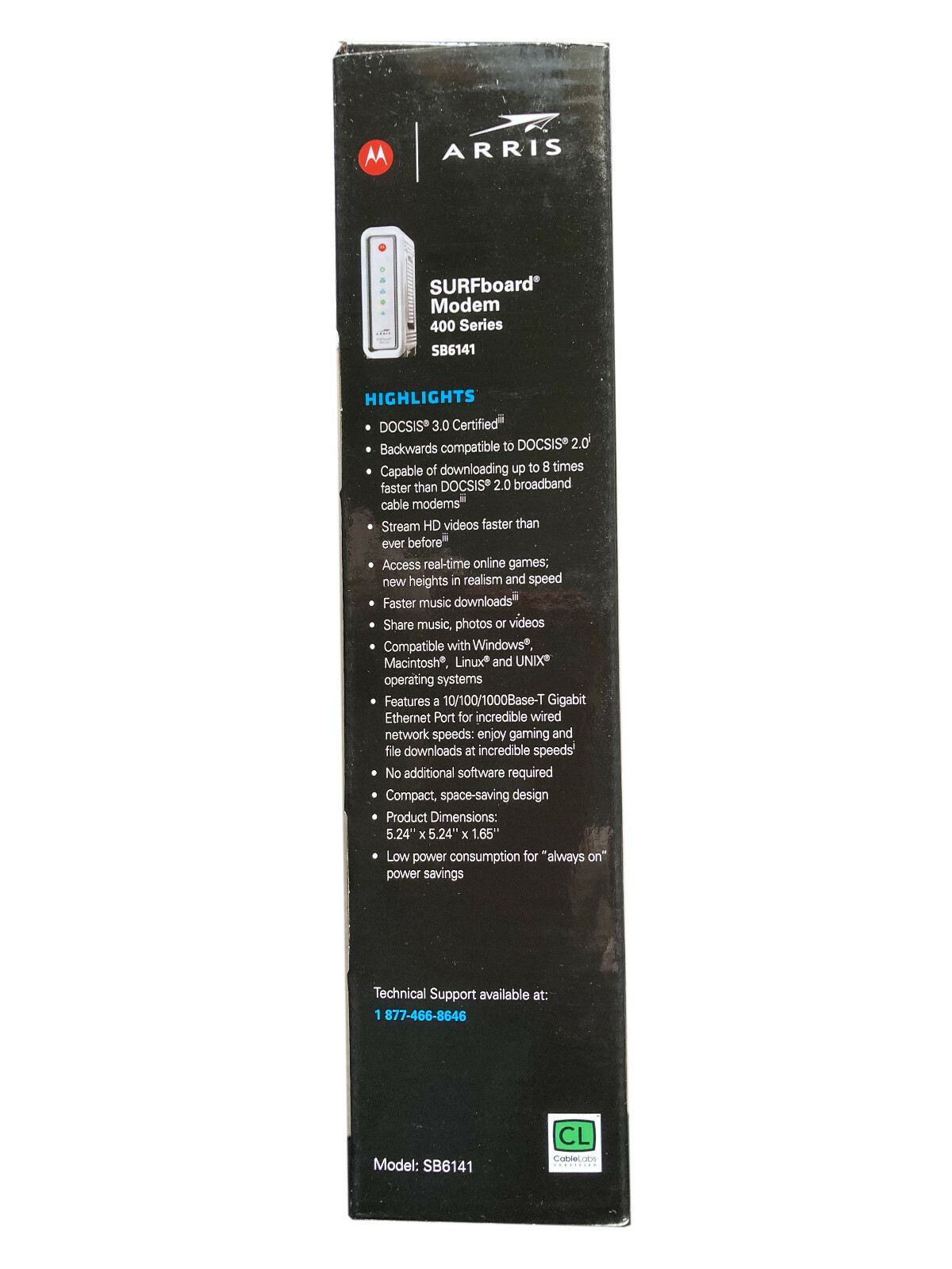 ARRIS SURFboard SB6141 Cable Modem Box with power cord