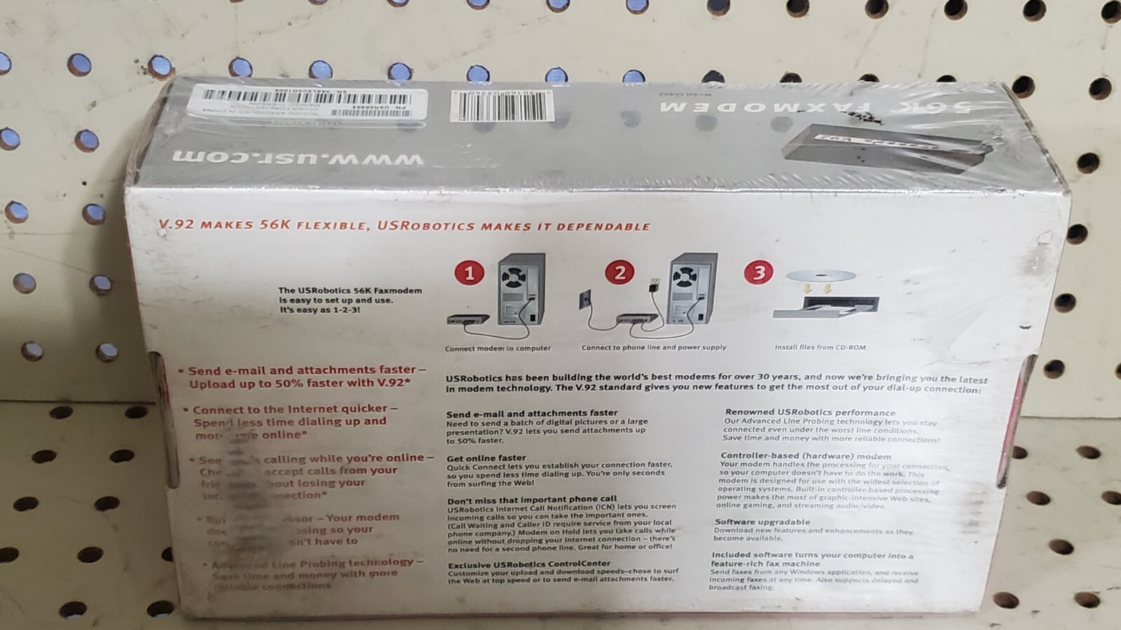 New Sealed USRobotics Model 5686E 56K V.92/V.90 ITU Standard Tech Fax Modem