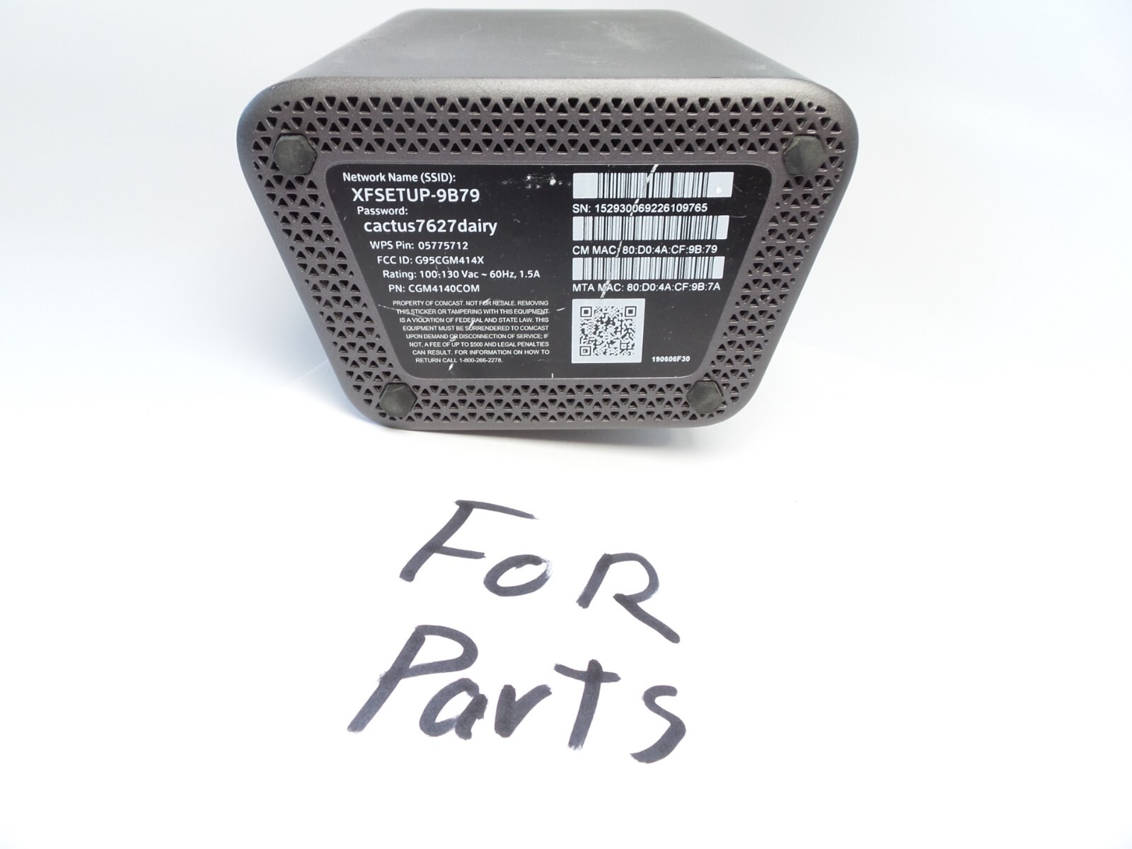 Xfinity XB6-T WiFi Router – Untested – Parts/Repair – Please Read