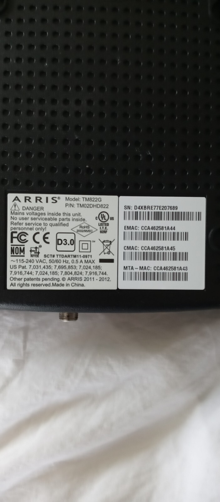 Arris Touchstone Telephony Modem. TM602G/P2/NA-8. New Open Box.
