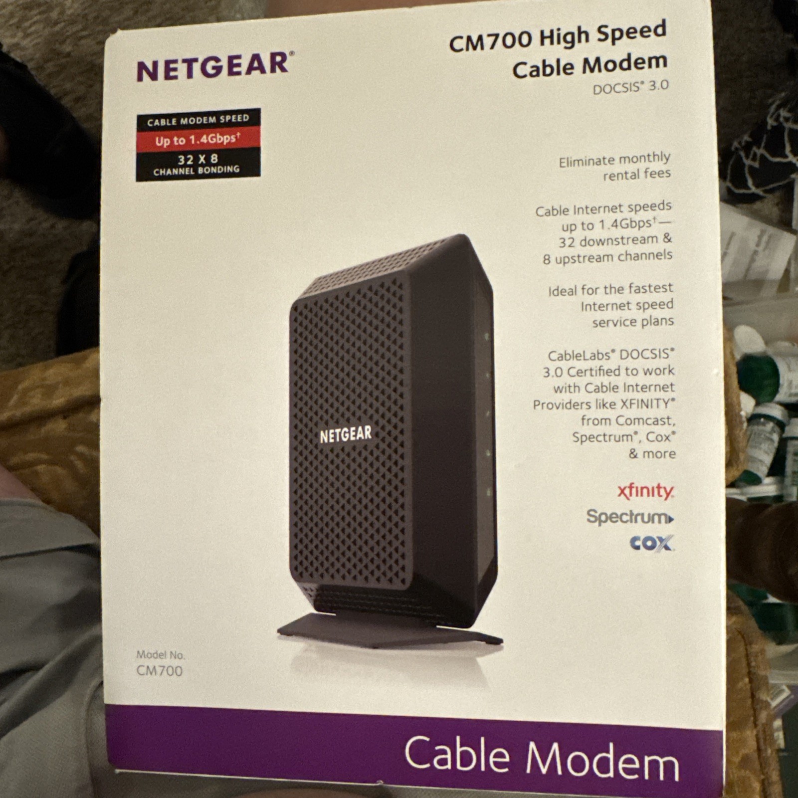 NETGEAR CM700 DOCSIS 3.0 Cable Modem 32×8 for Xfinity, Spectrum, Cox 1.4gbps