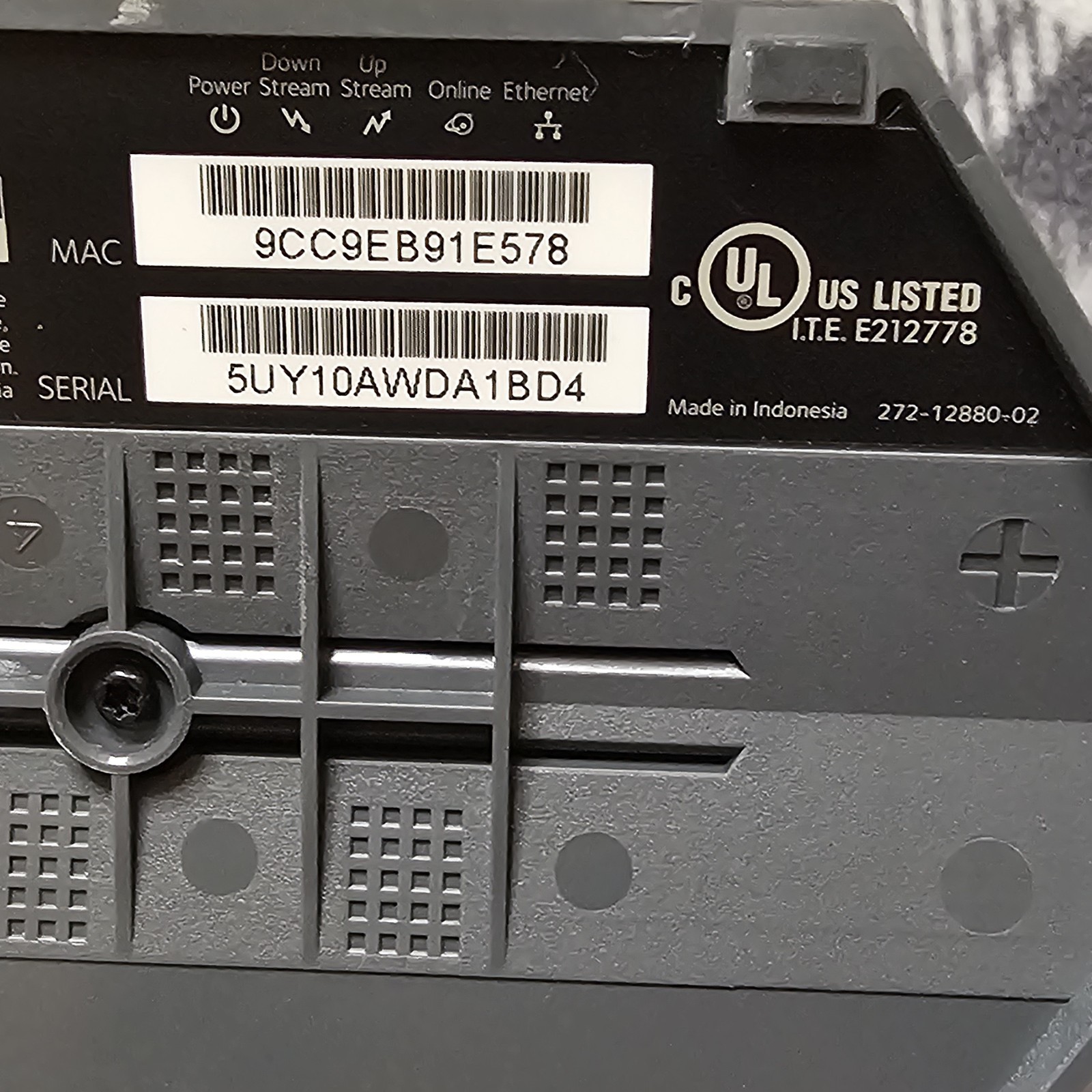Netgear CM1000v2 Cable Modem With 100-120V AC-DC Power Adapter Used