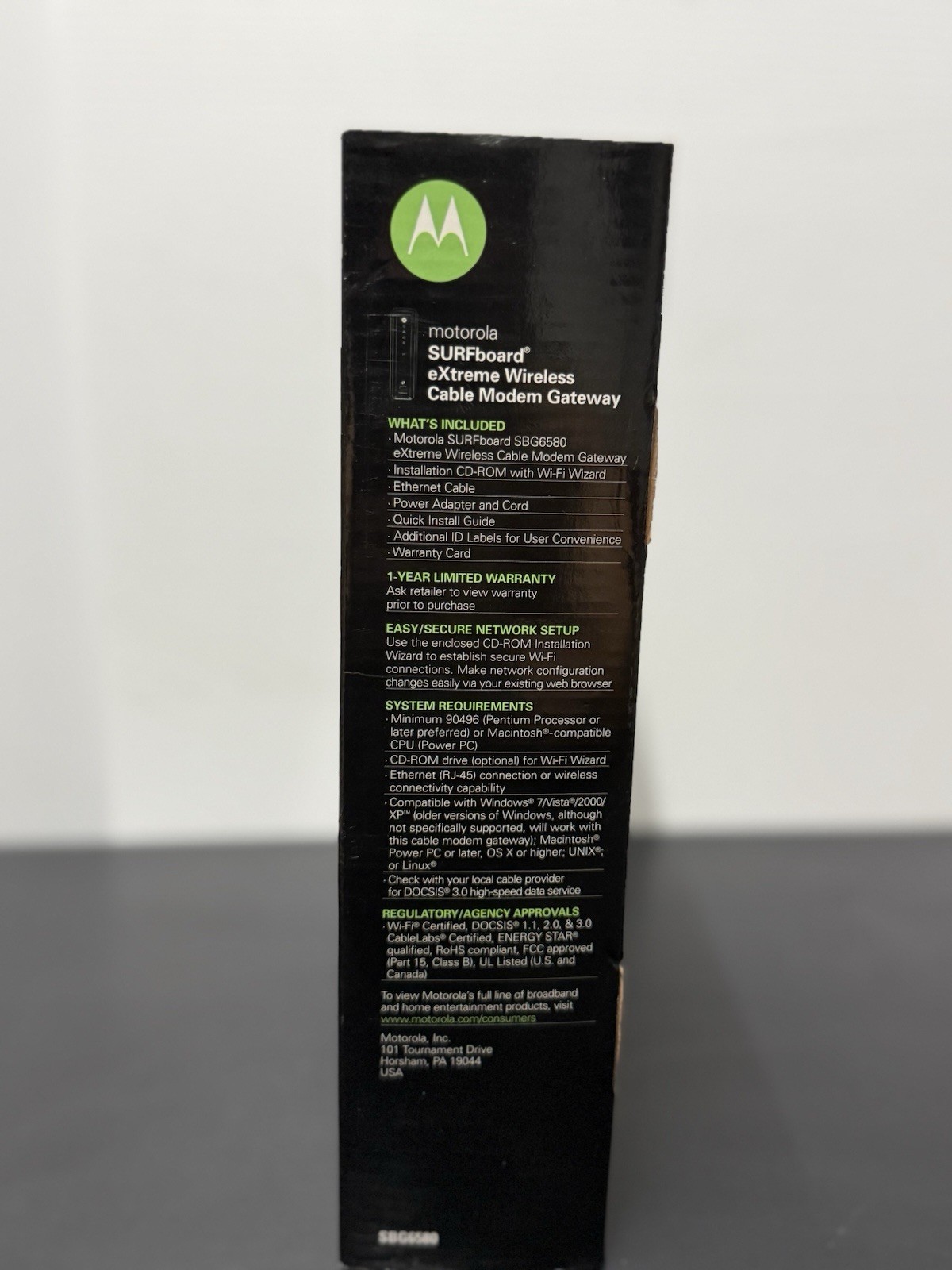 Motorola SBG6580 SURFboard Wireless Cable Modem Router DOCSIS 3.0 w/ Box