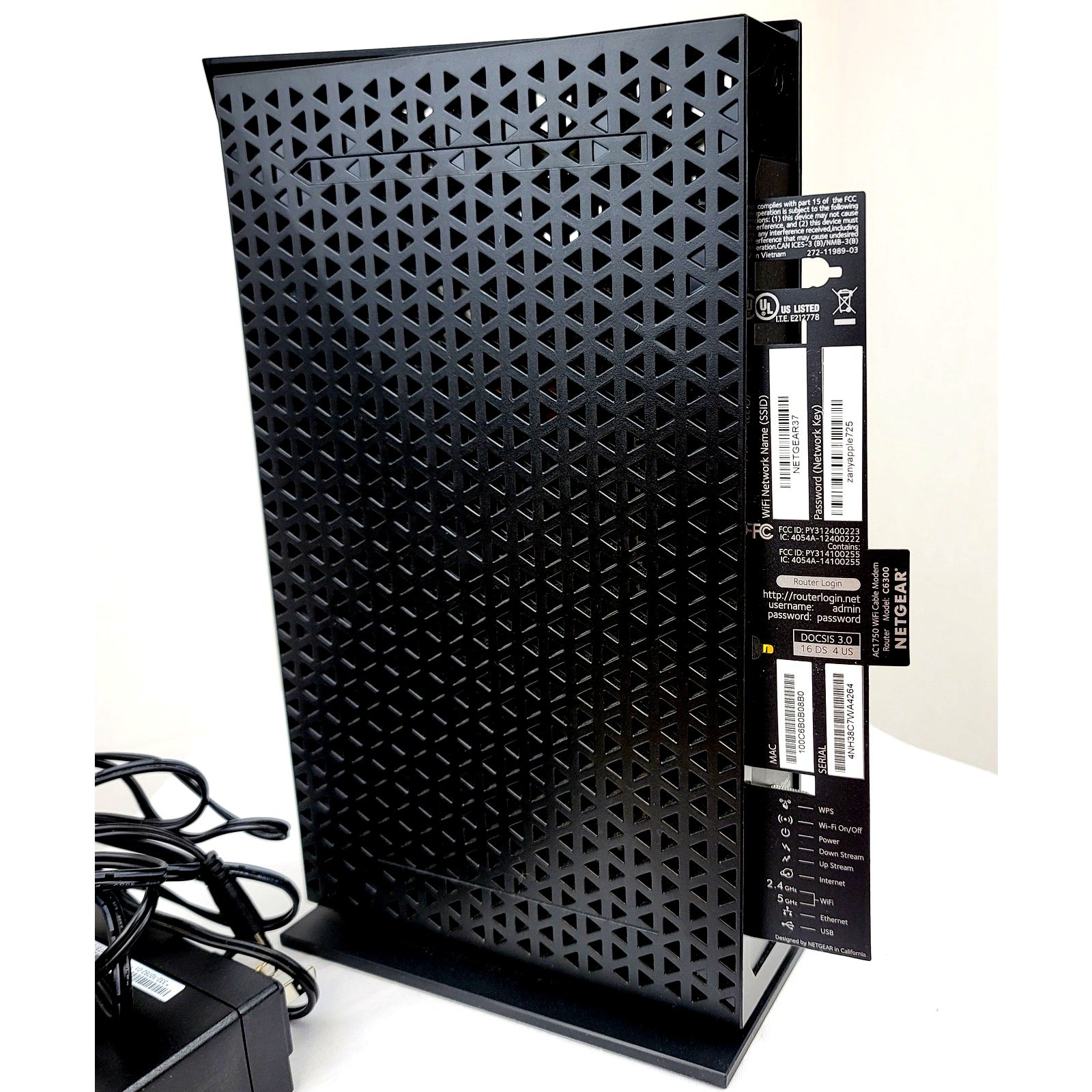 NetGear Ac1750 Wifi Cable Modem Router No Rental Fees 802.11 ac Dual Band Gb