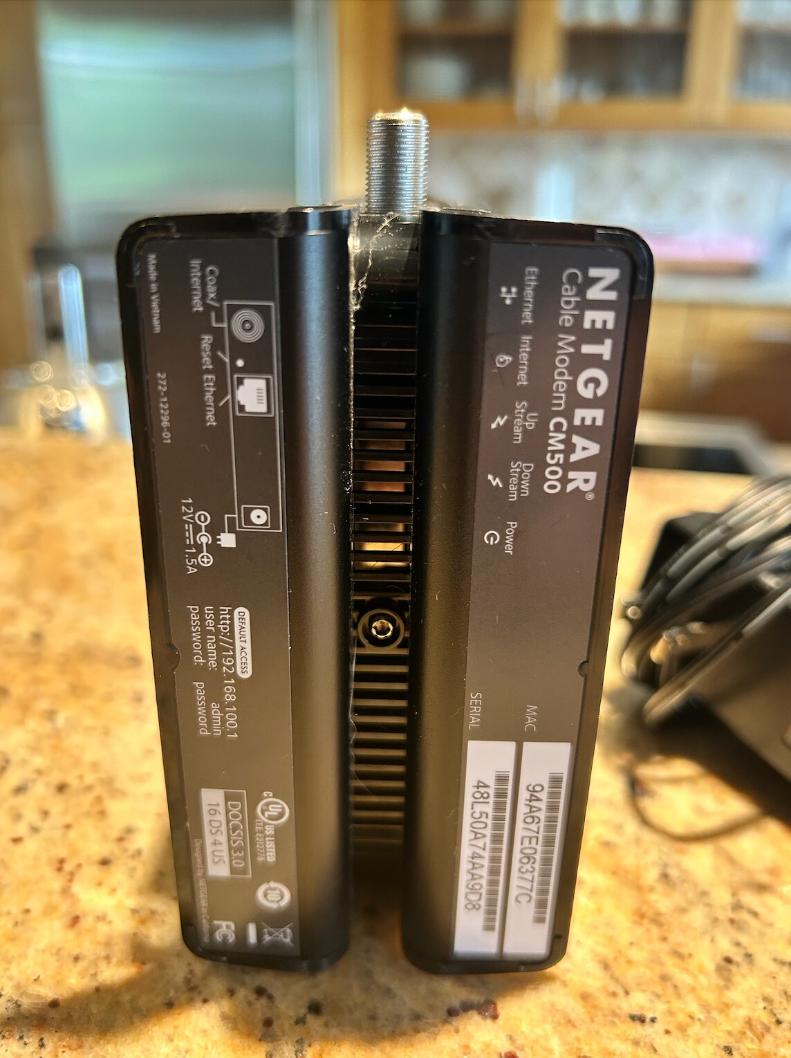 Netgear CM500 Black High Speed Portable Dual Band DOCSIS 3.0 Cable Modem Used