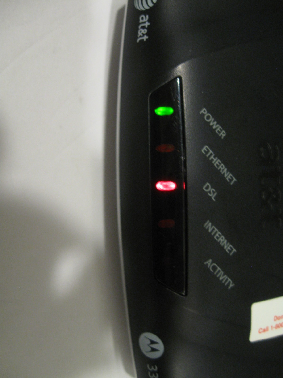 AT&T High Speed DSL Modem, power cord, and box: 3360, 58111-003-00