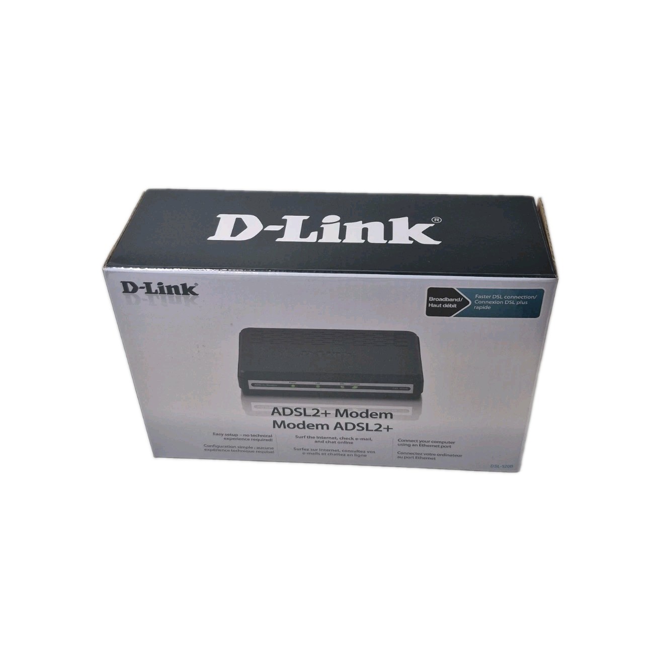 D-Link ADSL2+modem (DSL-520B) Broadband Faster DSL Connection New Open Box