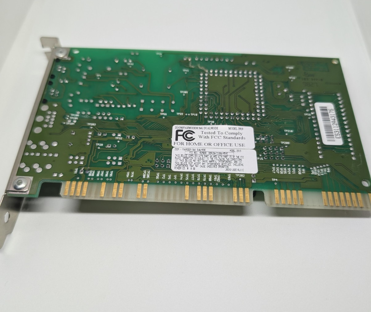 Vintage Zoom Fax Modem 56k Dual Mode Modem Card Model 2919 Untested
