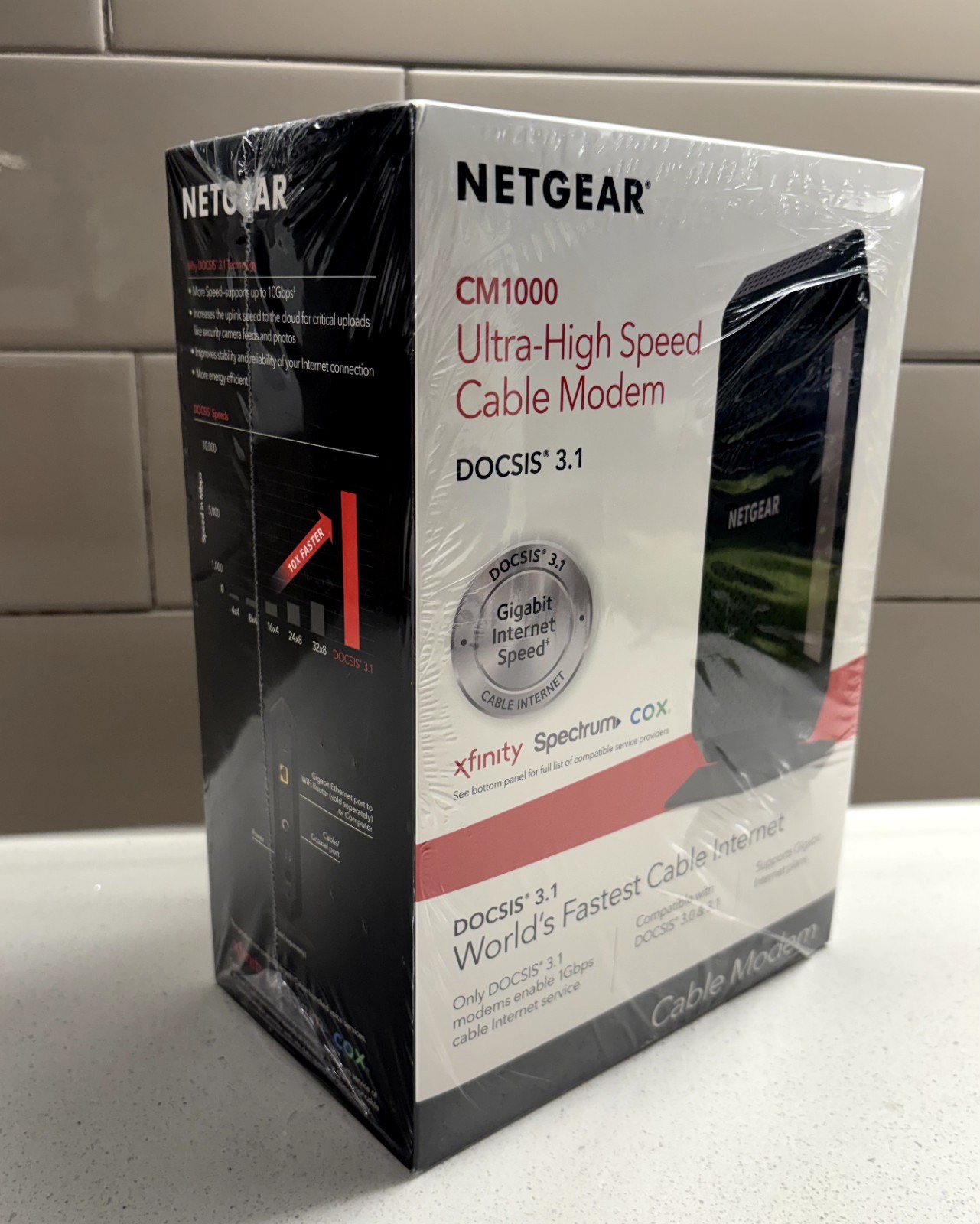 Netgear Cable Modem Black(CM1000-100NAS)Gigabit Ethernet, Cox, Spectrum, XFinity