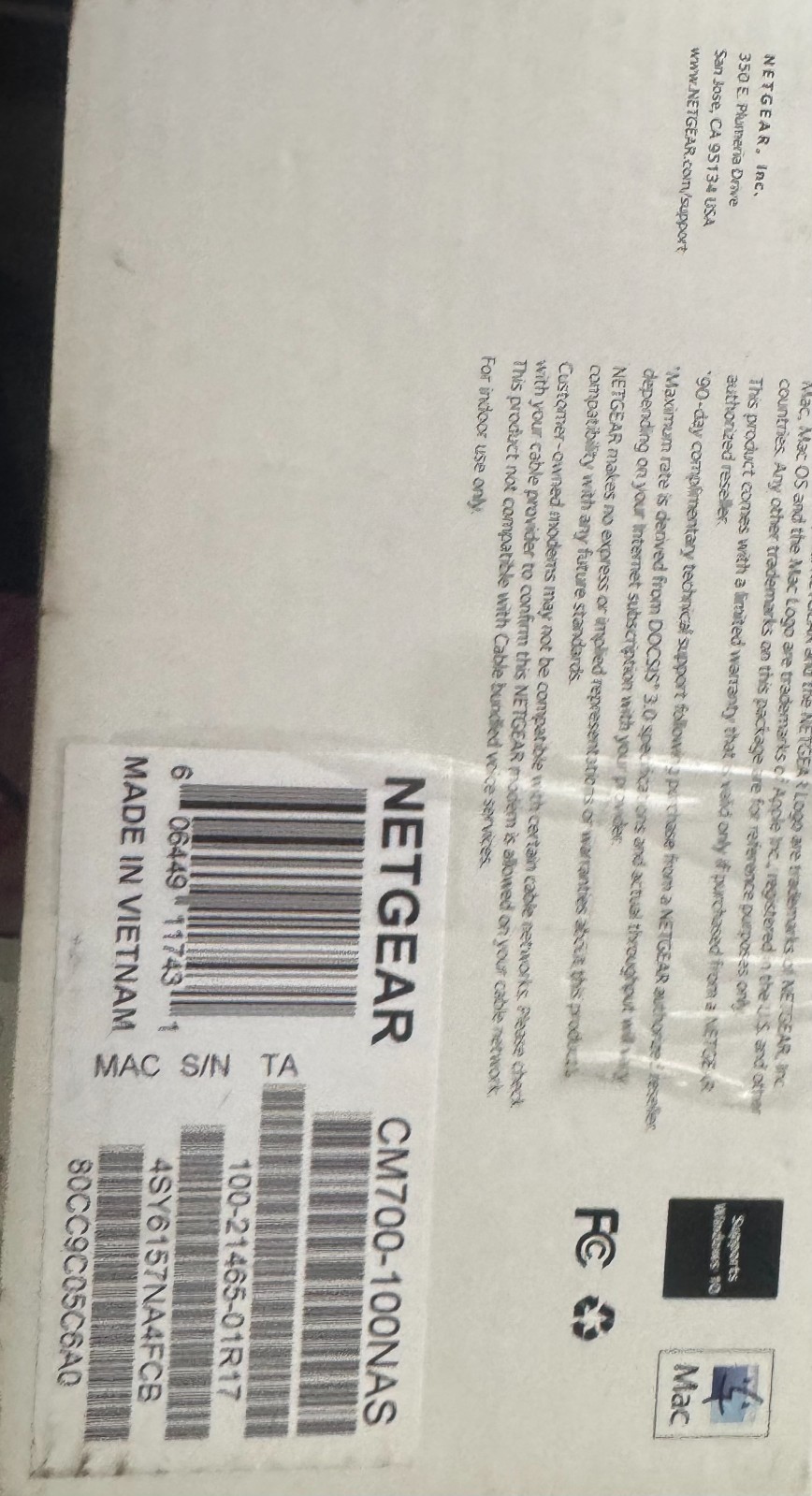 NETGEAR CM 700 High Speed Cable Modem