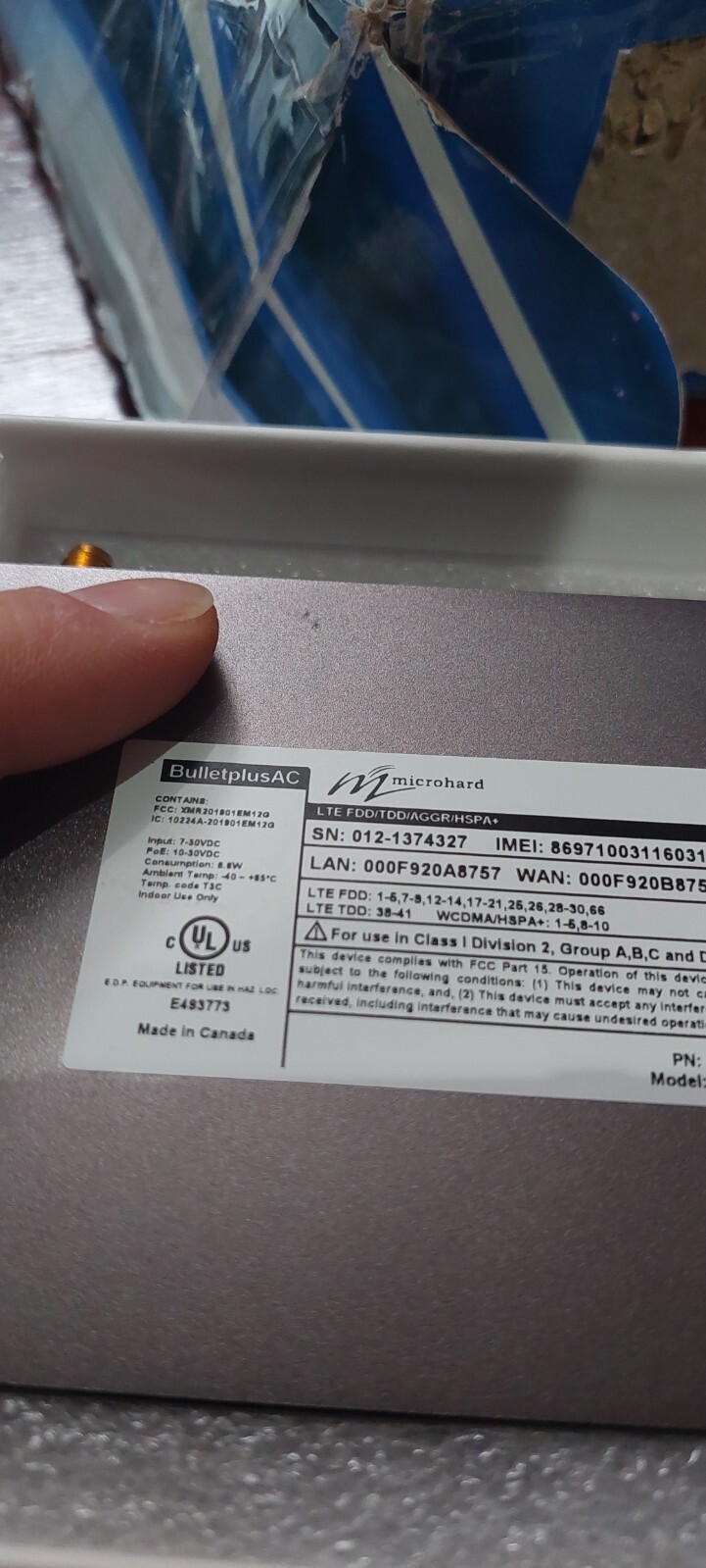 Microhard BulletplusAC CAT12 4G/LTE Ethernet/Serial/USB Gateway WIFI Dual SIM