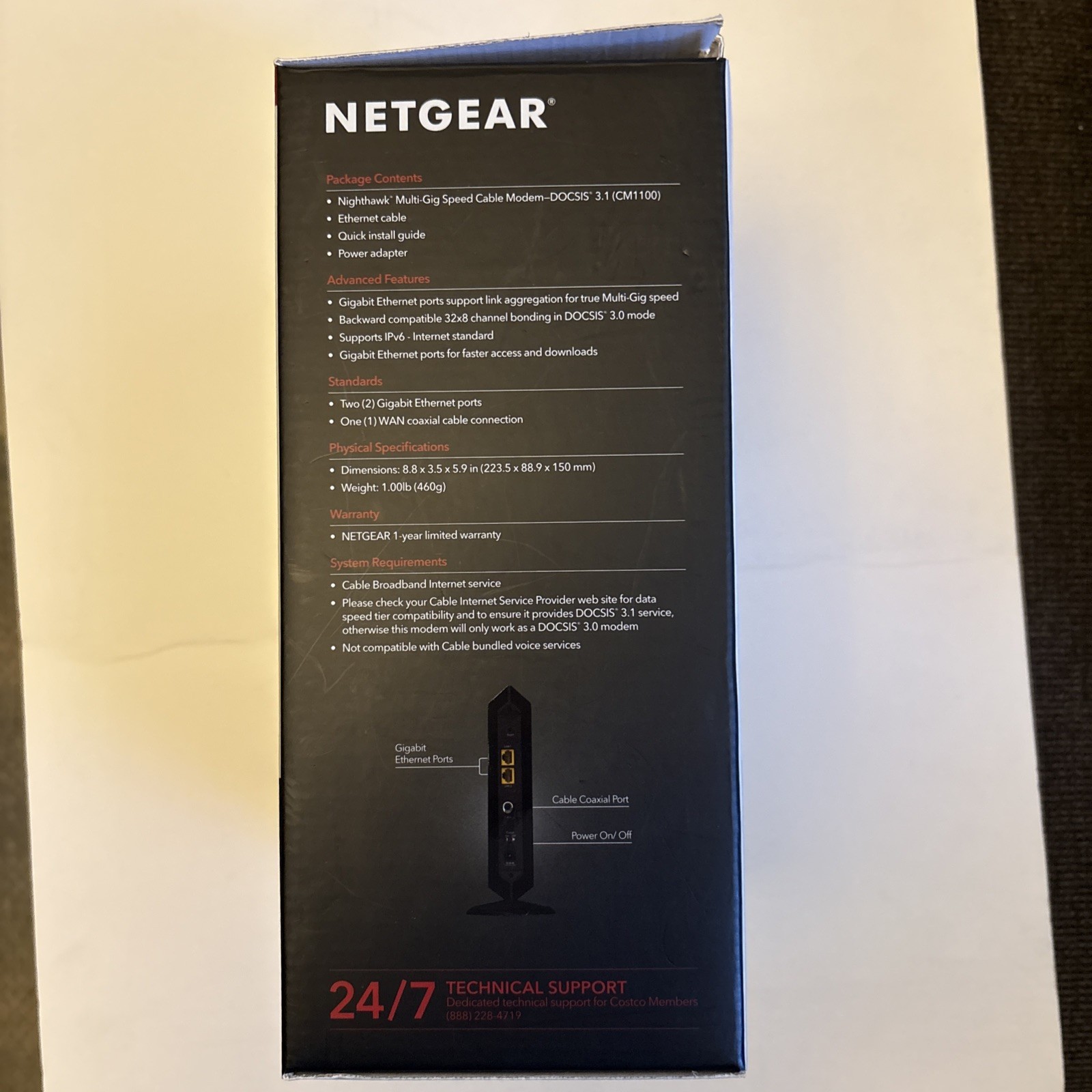 Netgear Nighthawk CM1100 Multi-Gig Speed Cable Modem DOCSIS 3.1