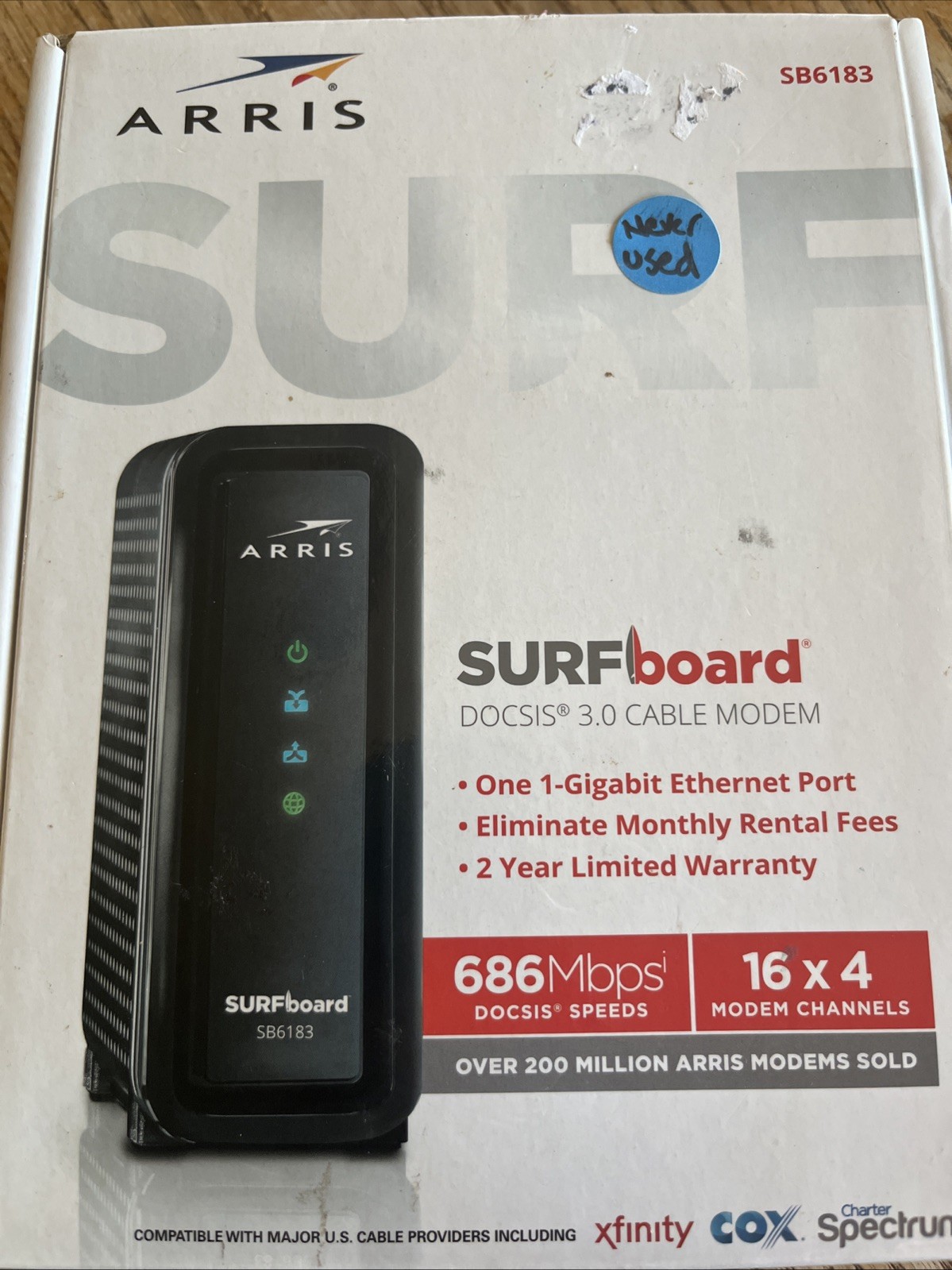 ARRIS SURFboard (16×4) DOCSIS 3.0 Cable Modem SB6183 Black 612572216712