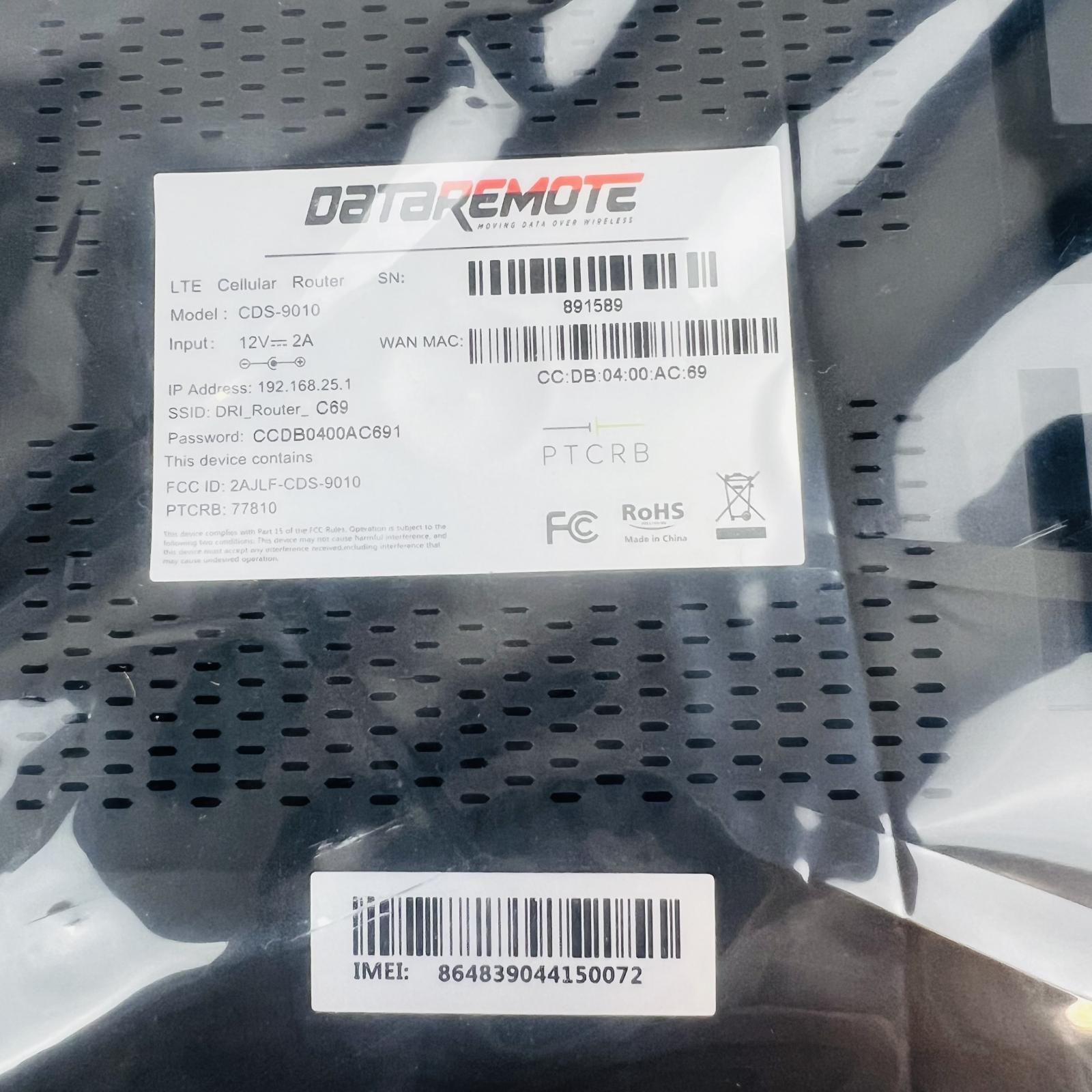 AT&T DataRemote CDS-9010 Cellular LTE Data Over WiFi Wireless Router