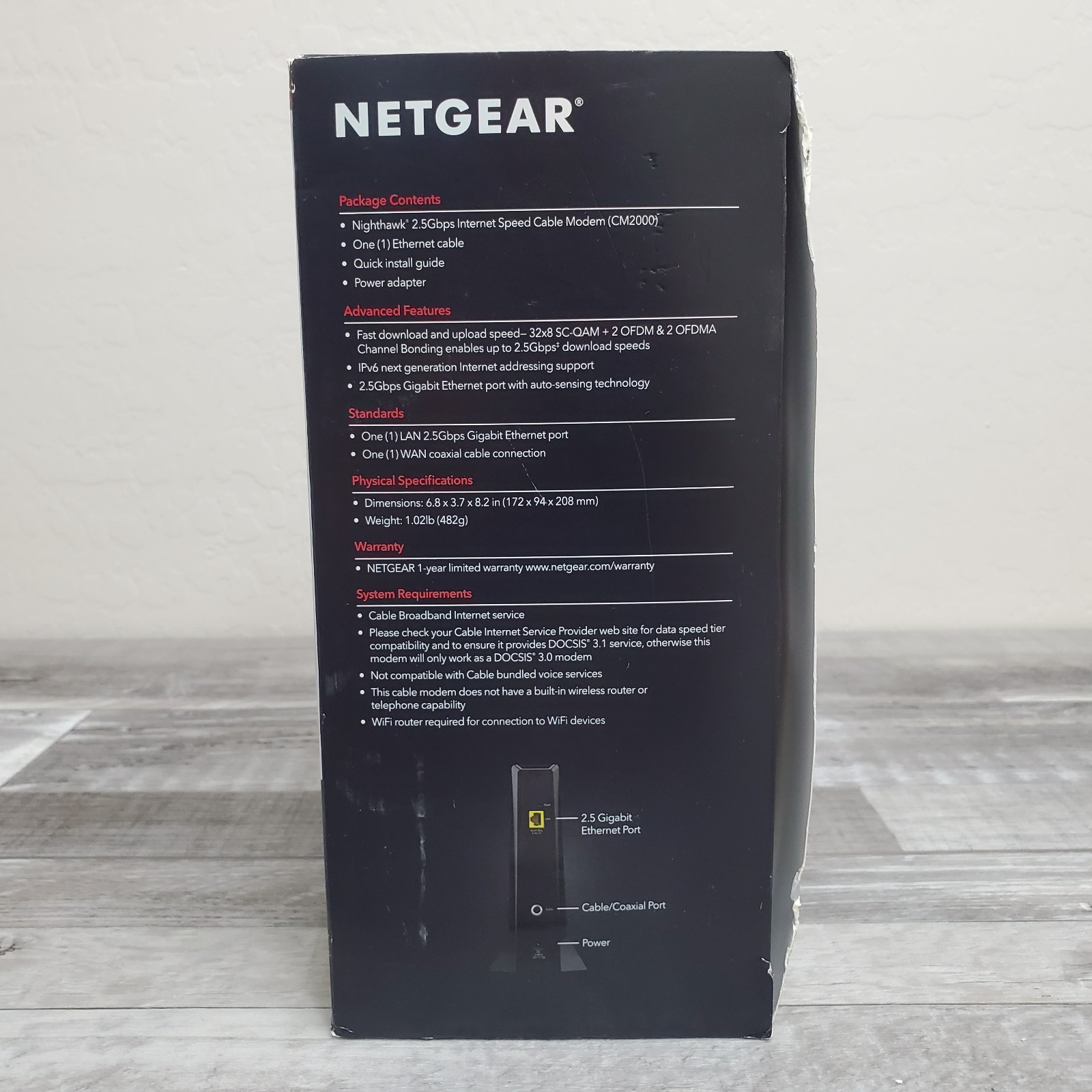 NETGEAR Nighthawk CM2000 DOCSIS 3.1 2.5Gbps Cable Modem For Gaming