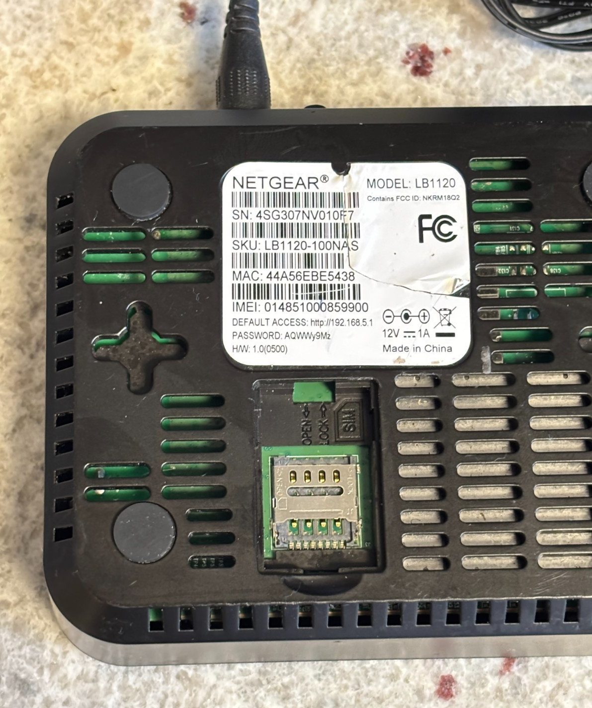 NETGEAR LB1120 4G LTE Unlocked Modem 150 Mbps 1x RJ-45 SIM Slot