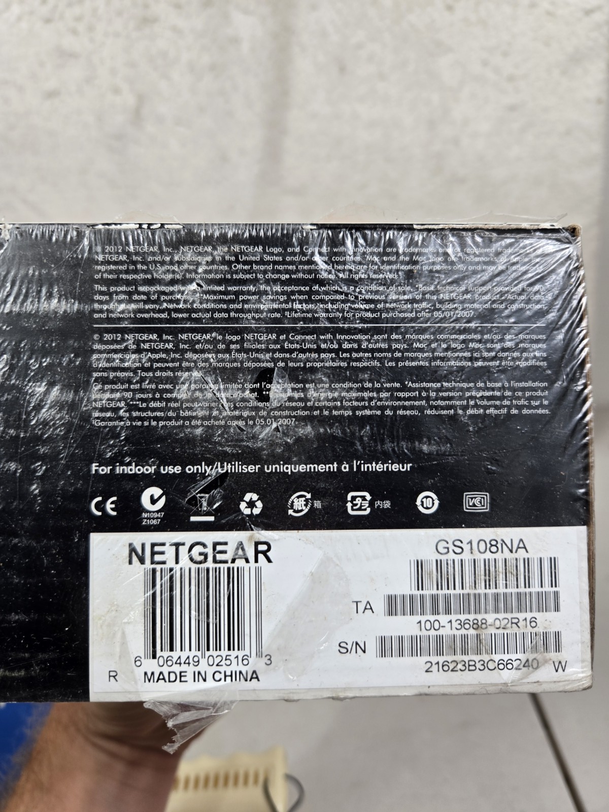 Netgear Prosafe 8 Port Gigabit Switch GS108 10/100/1000 Mbps New in Box