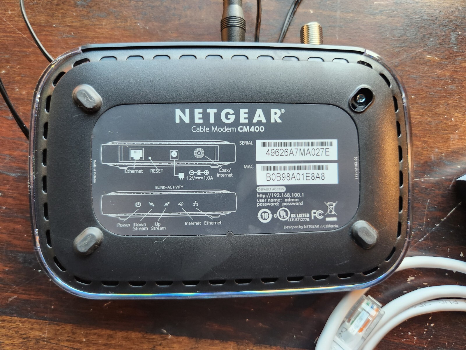 NETGEAR Cable Modem CM400 | For Cable Plans Up to 340 Mbps | DOCSIS 3.0