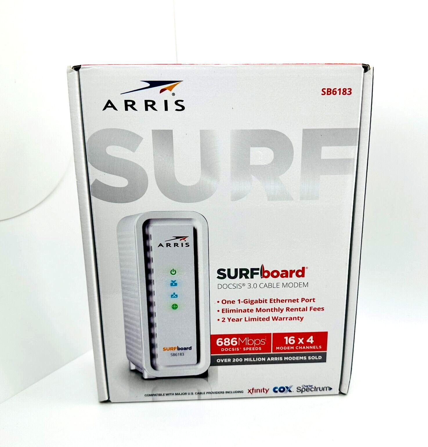 ARRIS SB6183 686 Mbps Cable Modem, White ~ New Open Box