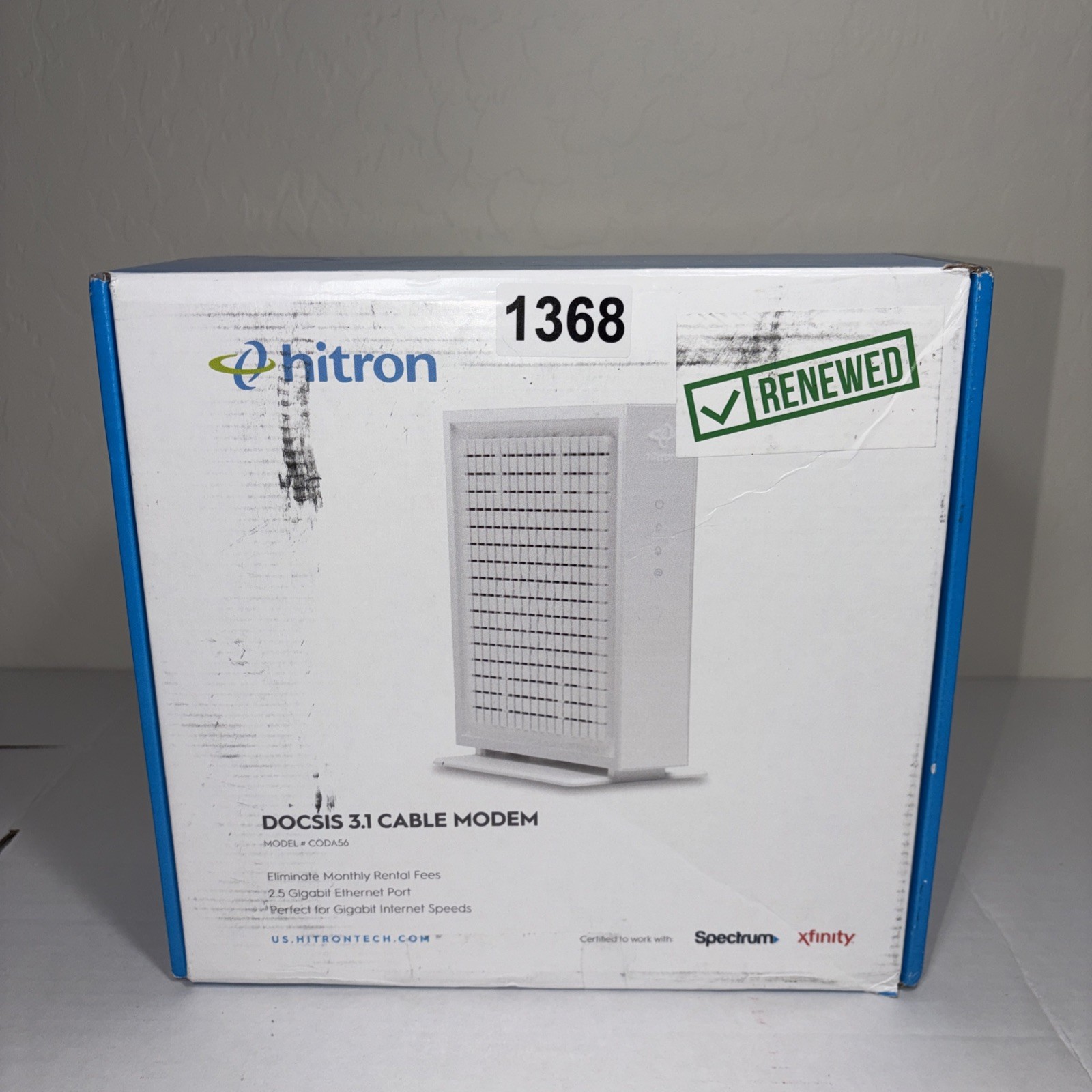 Hitron CODA56 DOCSIS 3.1 Cable Modem 2.5Gbps White – Open Box