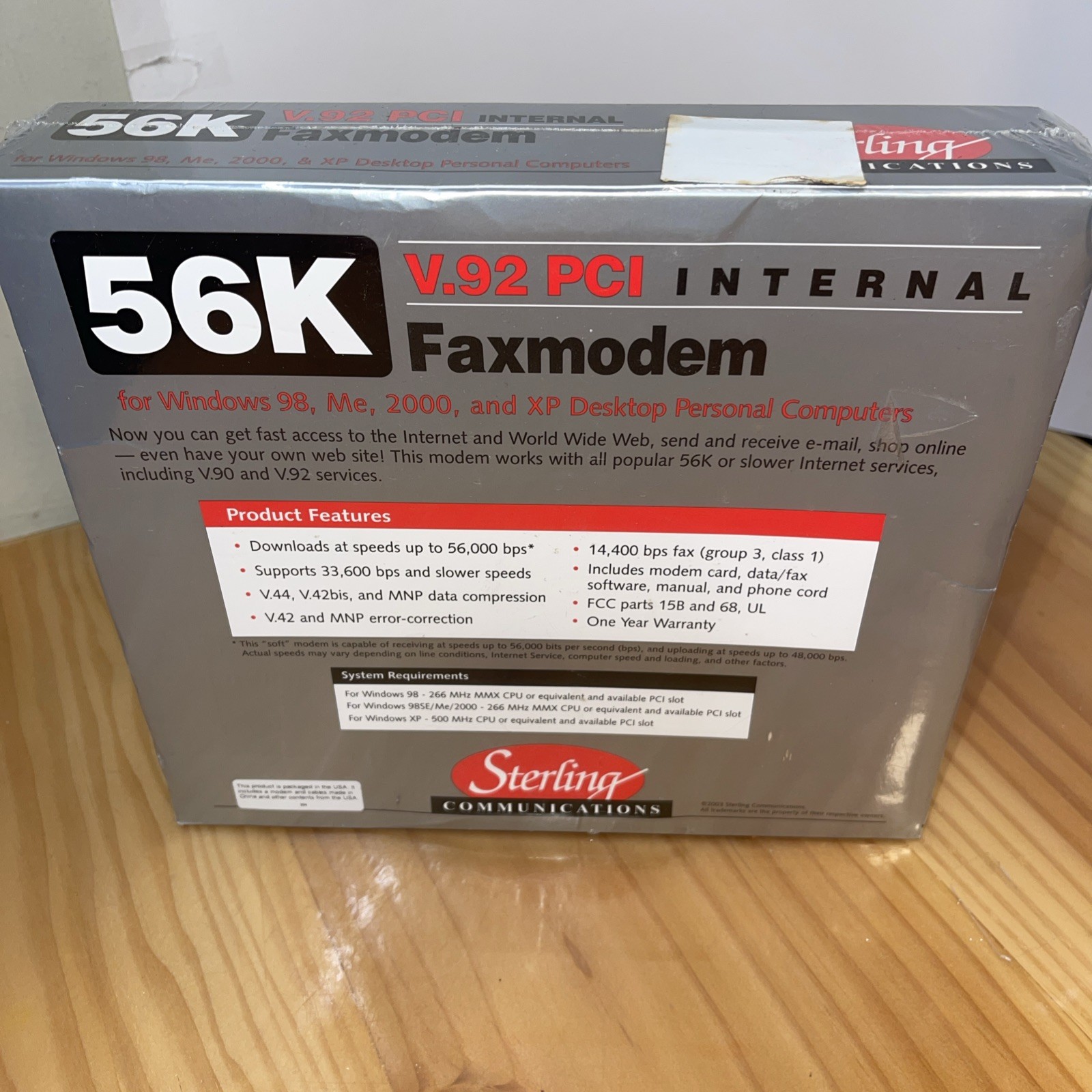 Vintage Sterling S20-03D Model S20 V.92 PCI Internal Faxmodem New Sealed 56K