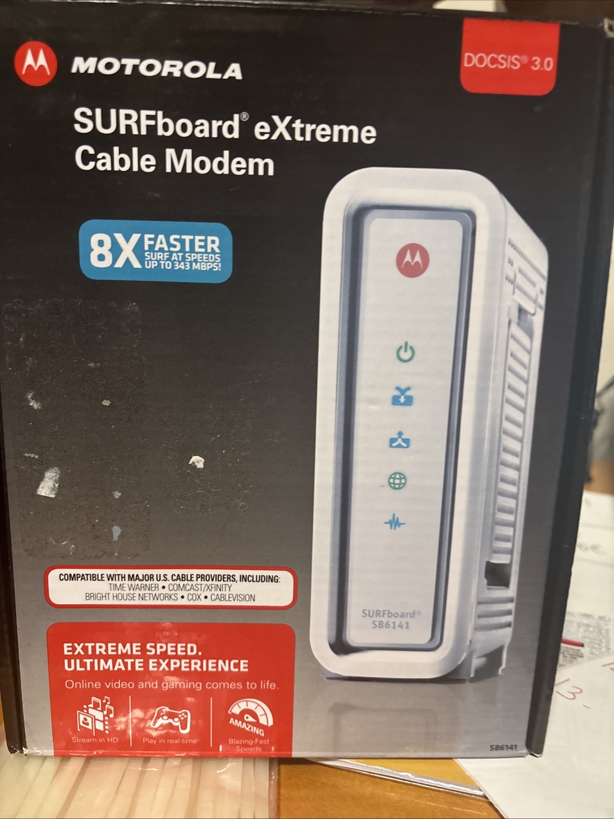 Motorola Arris Surfboard Modem SB6141 White DOCSIS 3.0 400 Series 581902-022-00