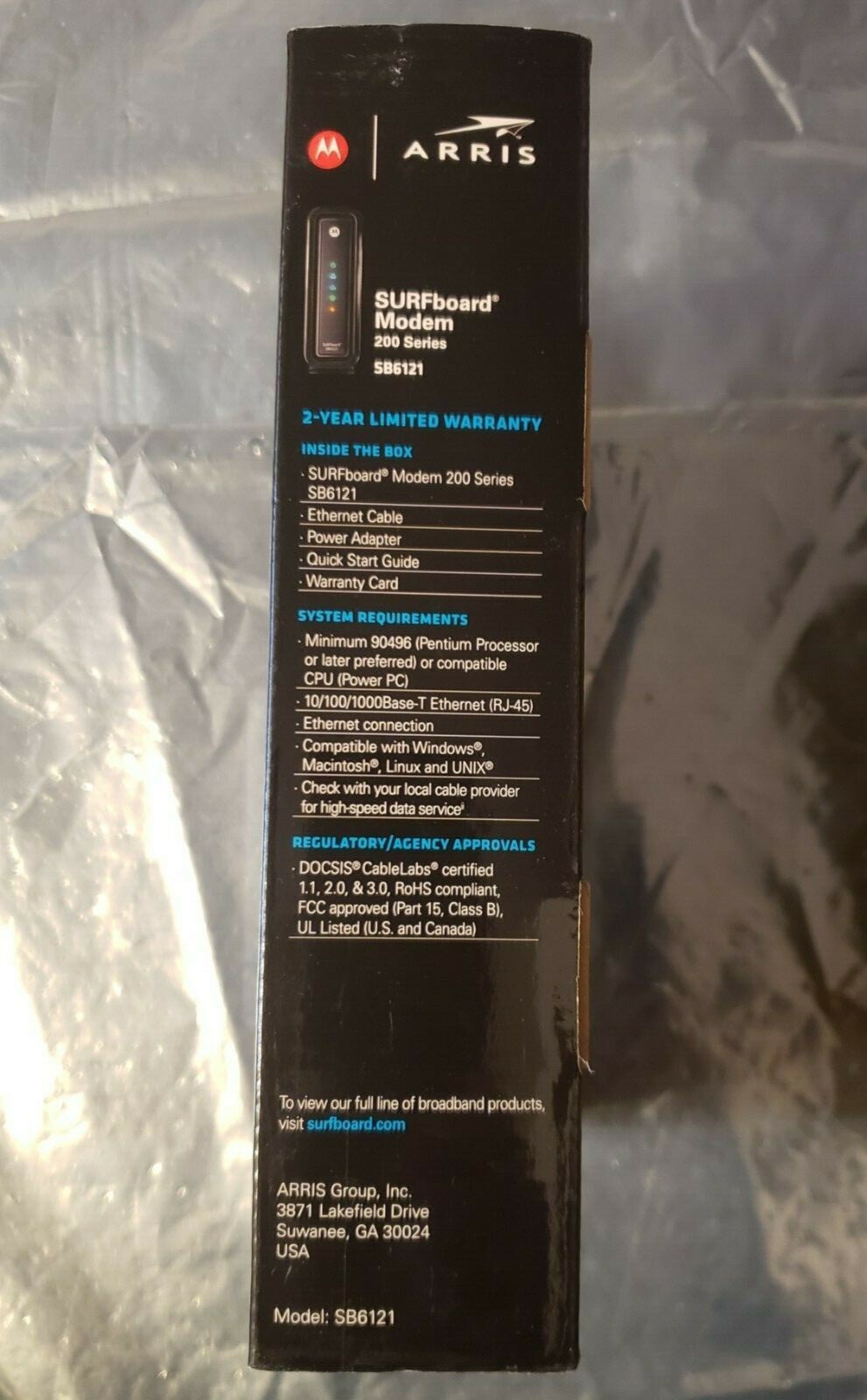 MOTOROLA Arris SurfBoard SB6121 DOCSIS 3.0 Cable Internet Wifi Modem 200 Series