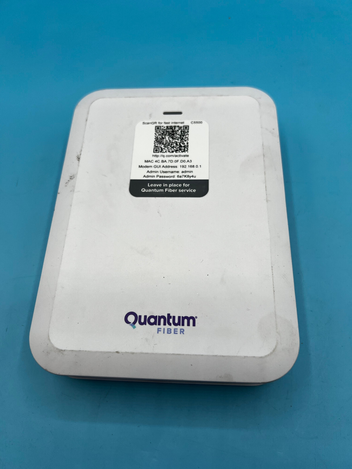 Quantum Fiber C5500XK High Performance Modem No AC Power Adapter