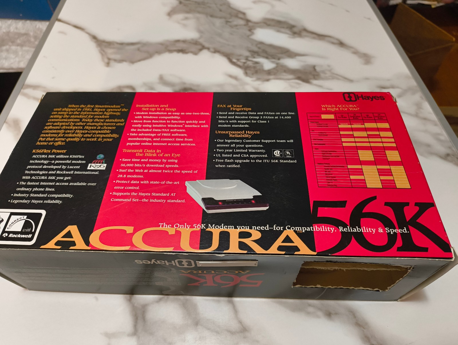 Vintage Accura 56k Modem with Box, Software, Manuals; Open Box