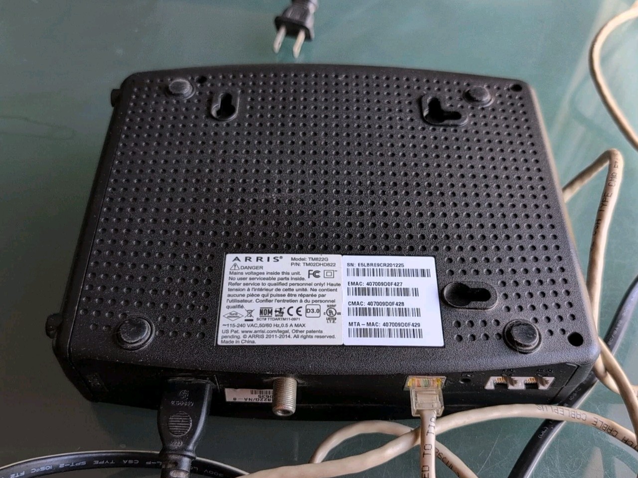 ARRIS Touchstone modem, TM822G DOCSIS 3.0 Internet & Voice Comcast Xfinity