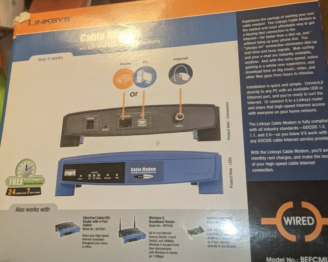 NEW Linksys BEFCMU10 USB Etherfast Cable Modem 42.88 mbps FREE SHIPPING
