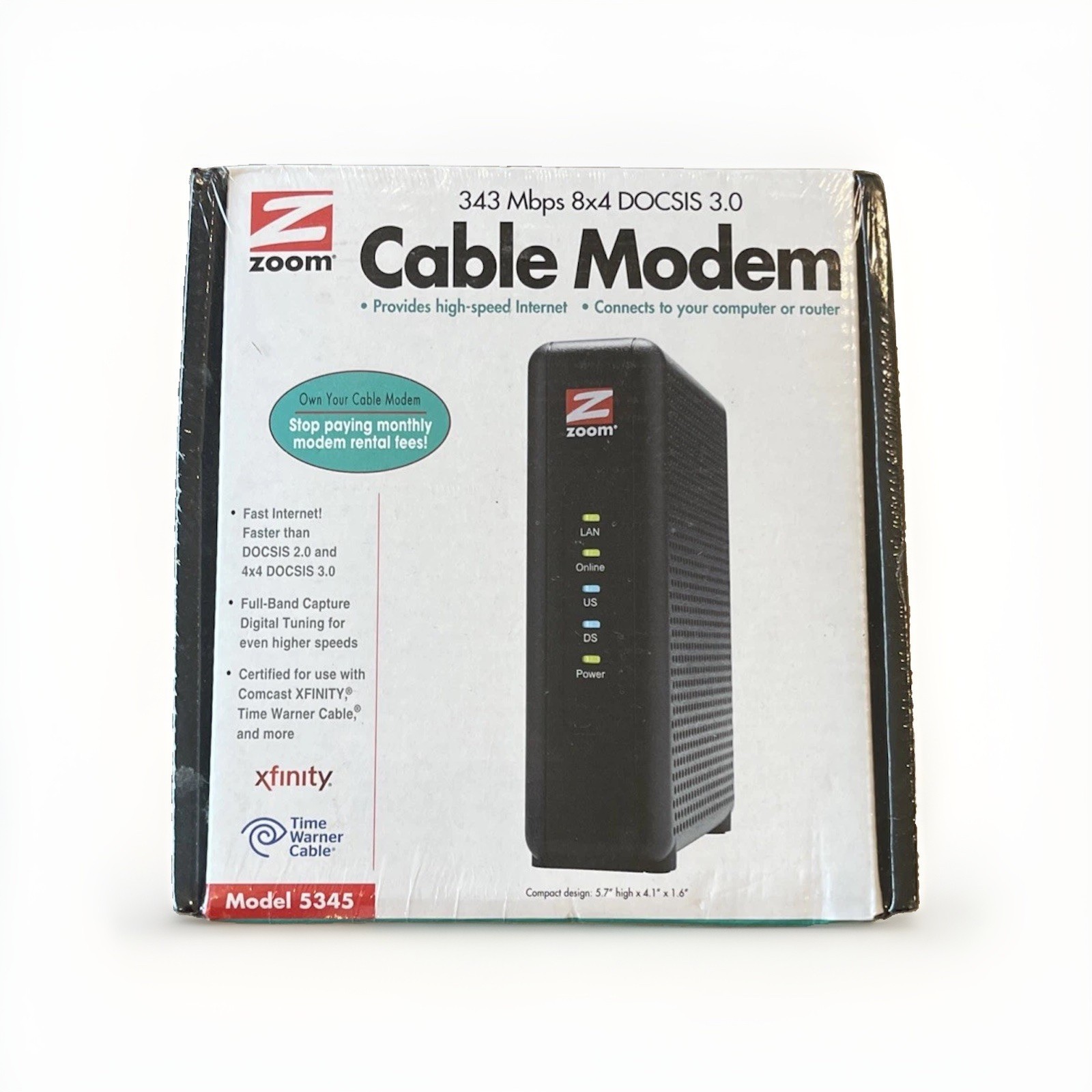 New! Sealed! Zoom DOCSIS 3.0 High-Speed Cable Modem 5345