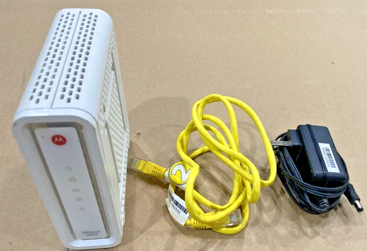 ARRIS SURFboard SB6141 Motorola White Modem W/ Power/Ethernet Cable High Powered