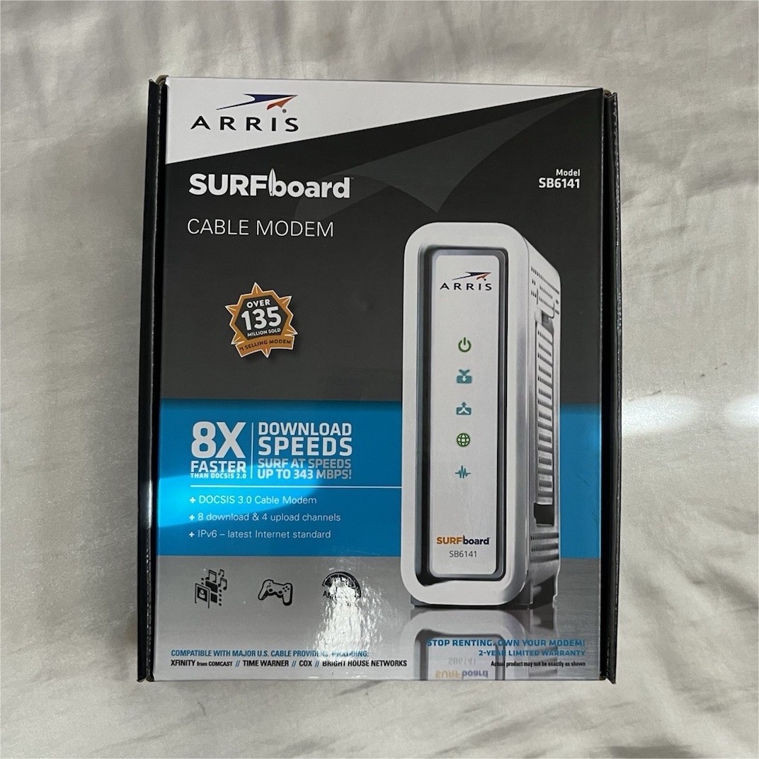 Unlocked Arris SB6141 DOCSIS 3.0 Cable Modem – Works with Xfinity, Spectrum, Cox
