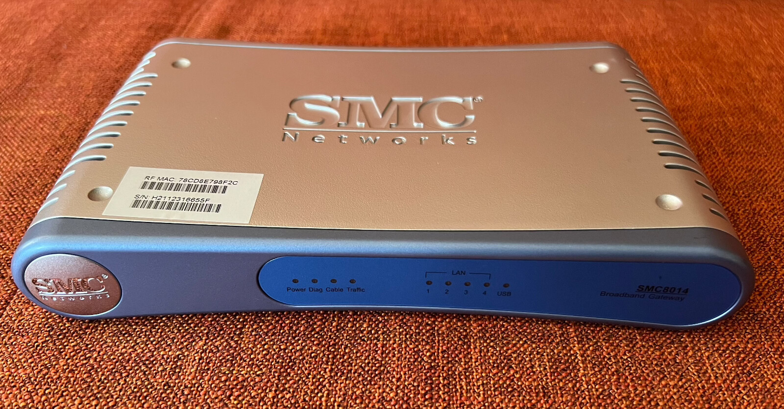 SMC NETWORKS SMC8014 MODEM, BROADBAND GATEWAY – SILVER, GREAT CONDITION
