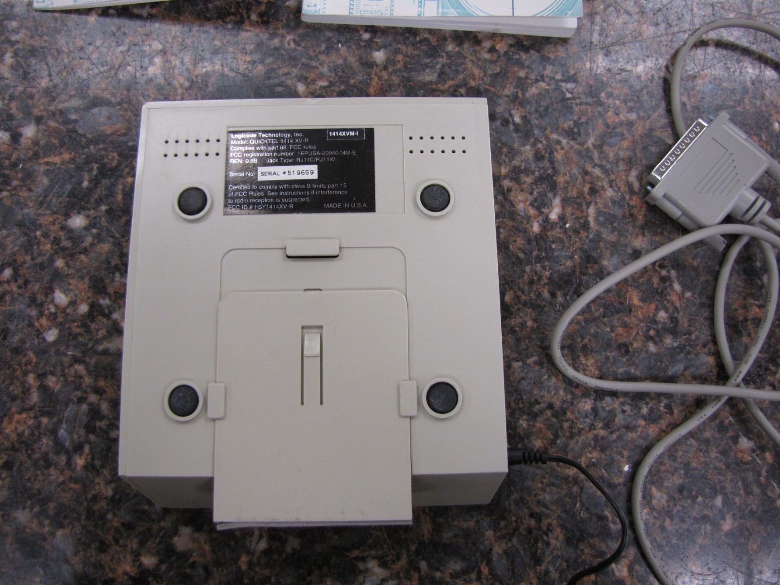 QUICKTEL XEBA 1414XV External Modem w/ Power Supply, Manuals & 3.5″ SofTware-MP1