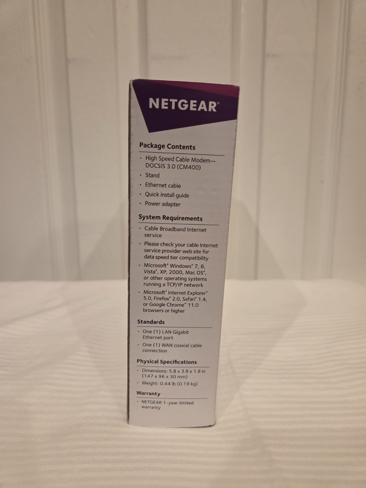 NETGEAR CM400 DOCSIS 3.0 Cable Modem 340 Mbps for Xfinity IPv6 Black