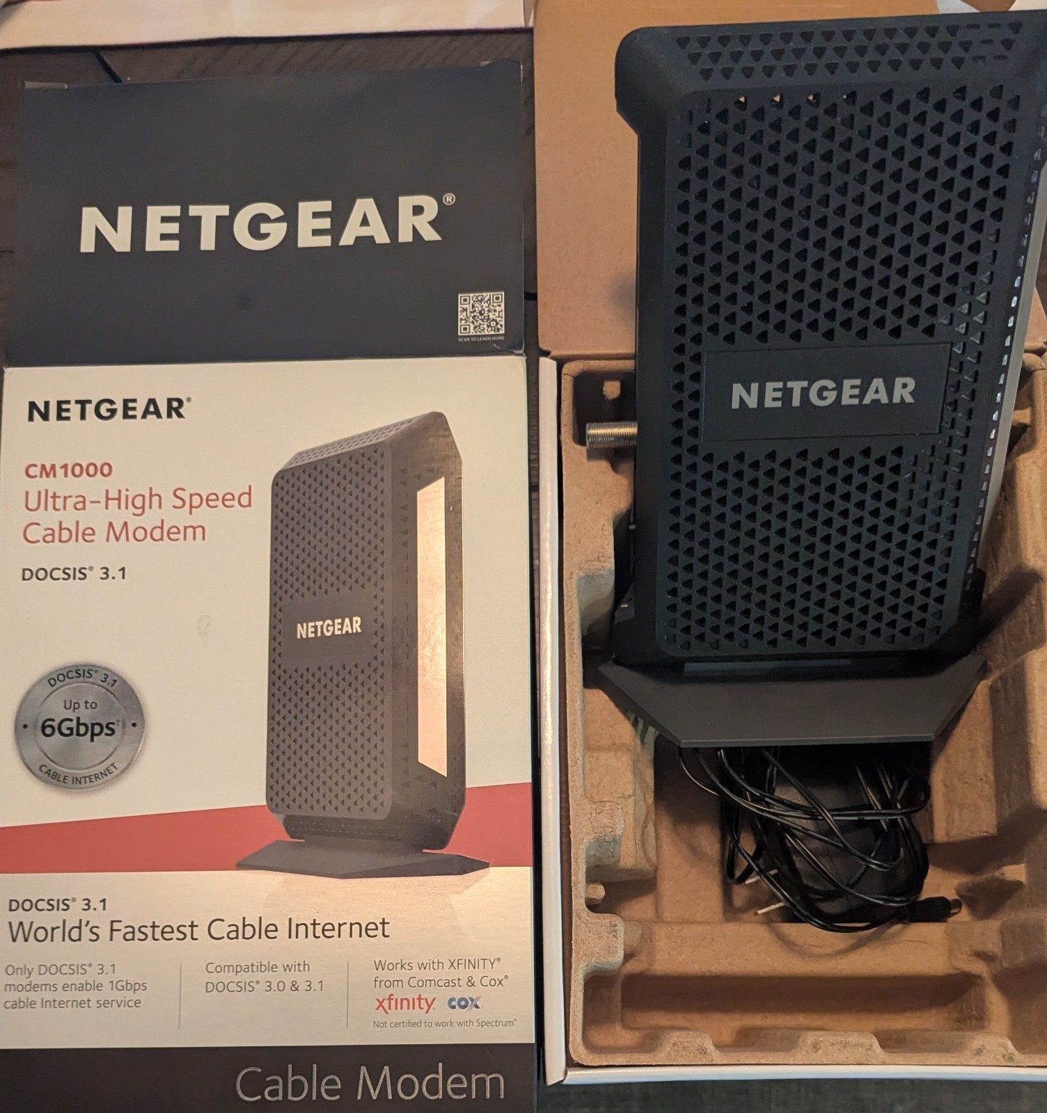 NETGEAR Ultra-High Speed Cable Modem DOCSIS 3.1 CM1000v2