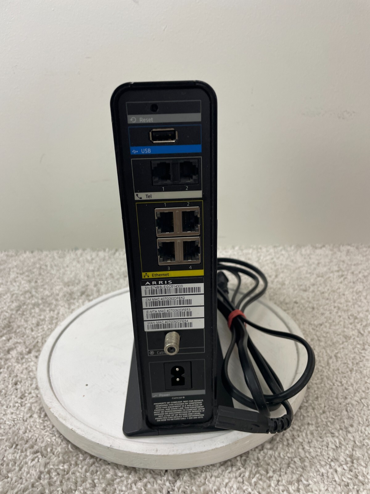 Arris Xfinity TG862G/CT Residential Router Wireless Modem Black Tested/Works