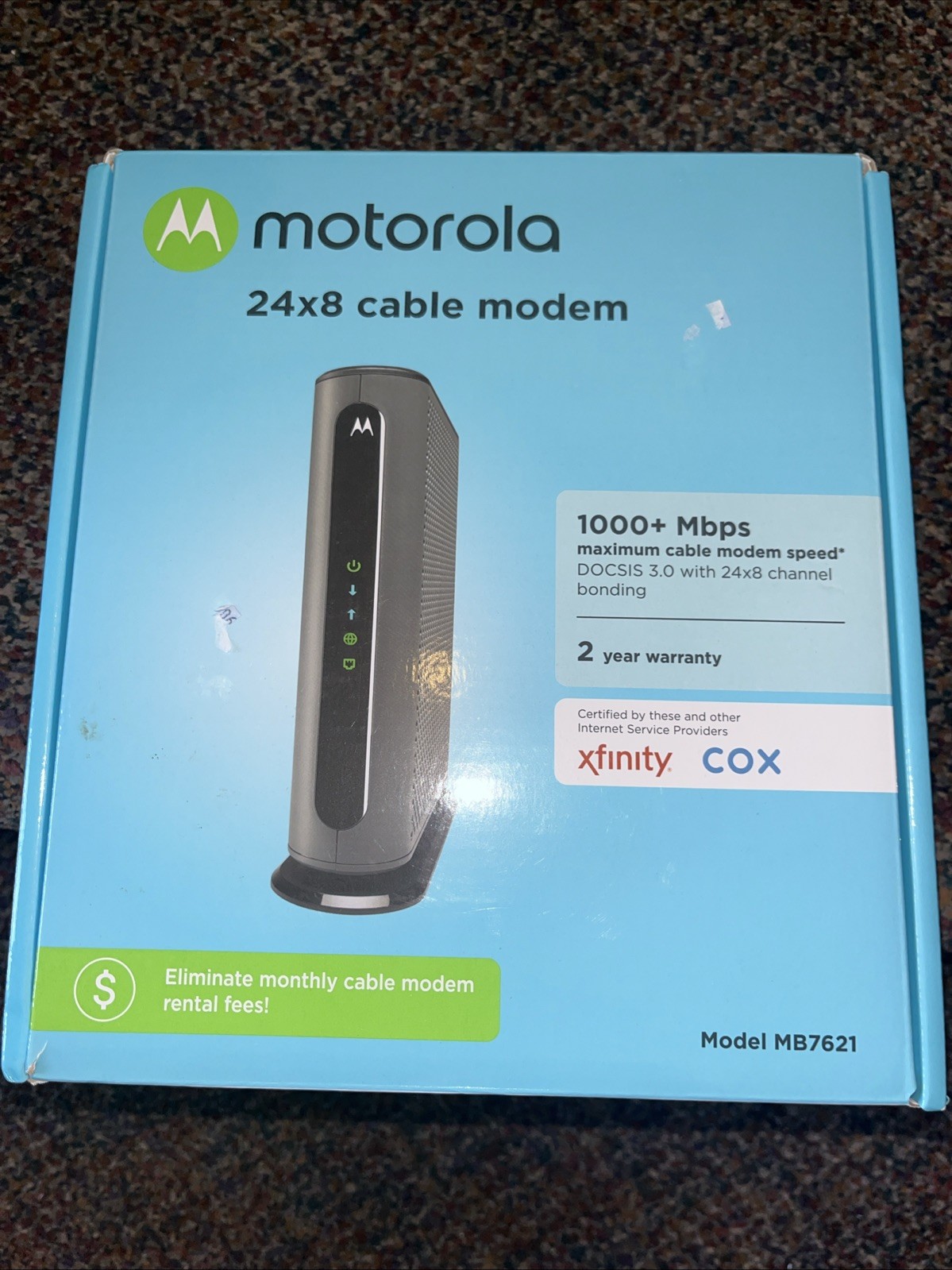 Motorola MB7621 24×8 DOCSIS 3.0 Cable Modem – New
