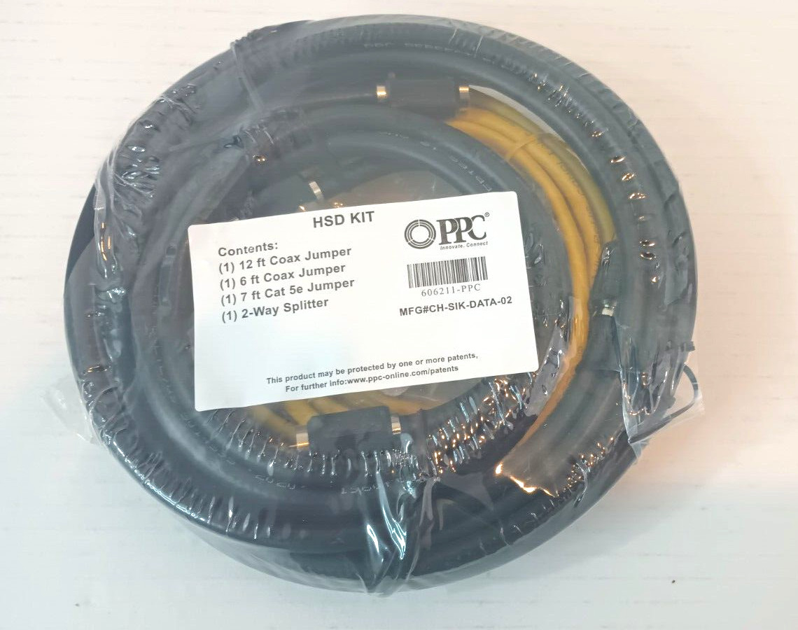 HSD Kit ( 7 ft Ethernet & 6 and 12 ft. Coax (jumpers) Cables plus a Splitter)
