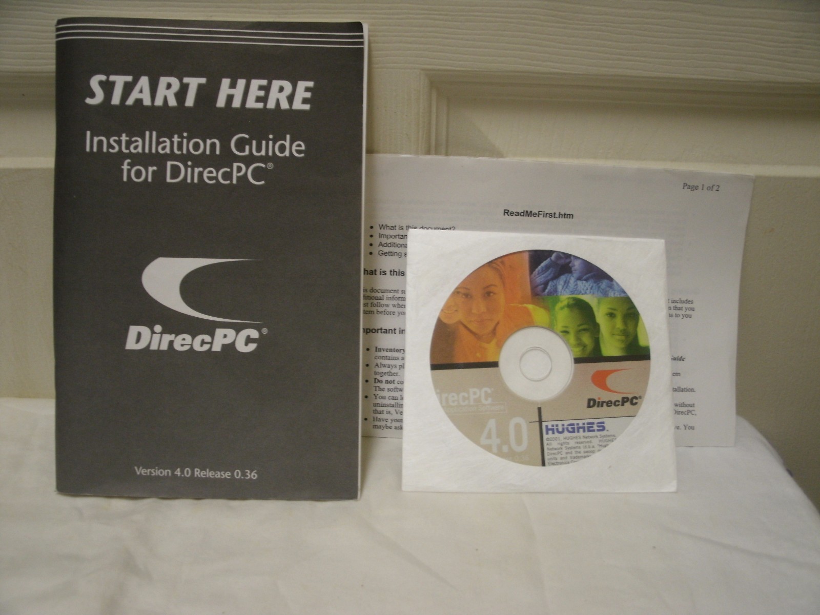 Used Hughes DirecPC Satellite Receiver IDU-R1 W/ Installation Guide & Software.