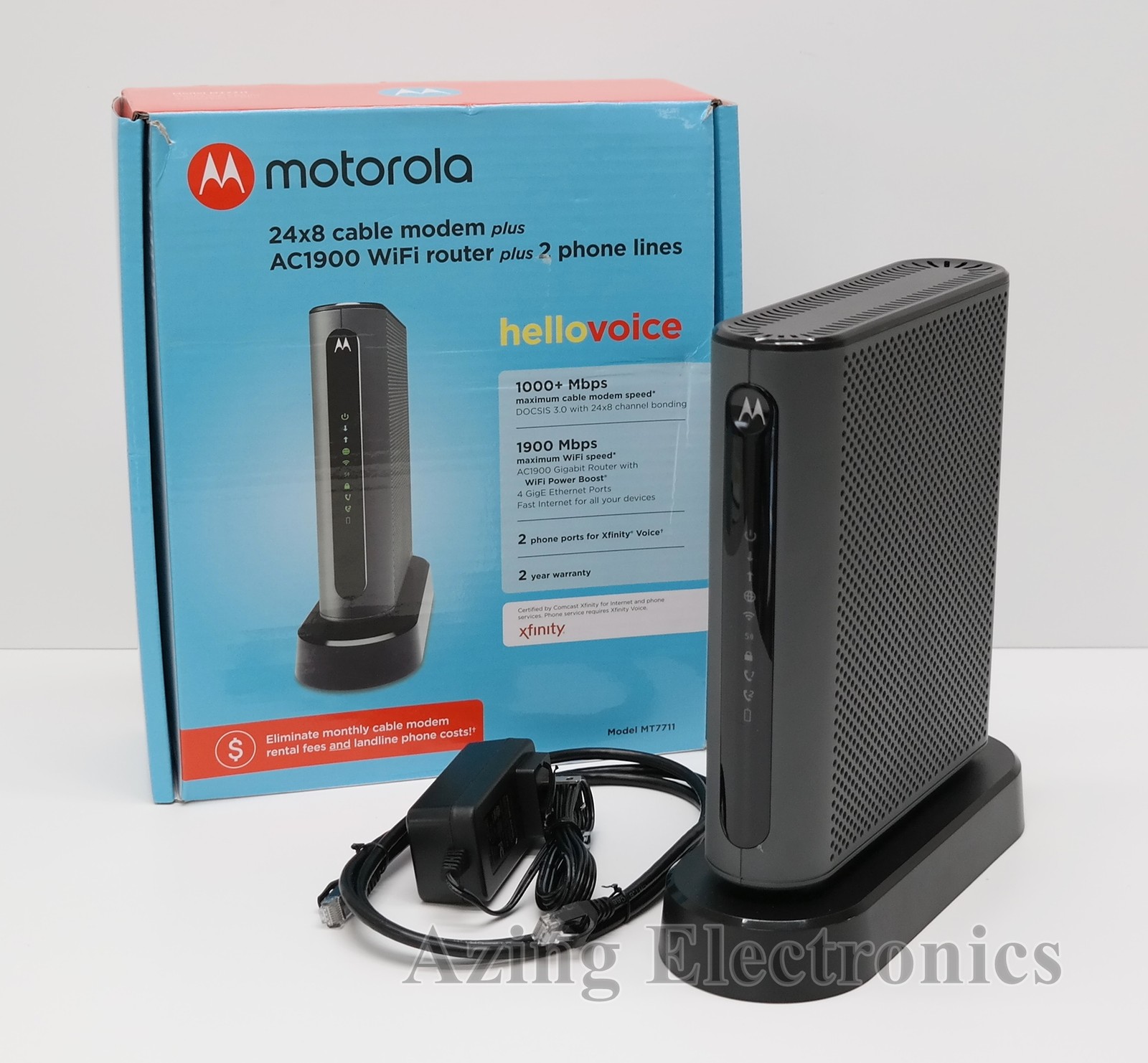 Motorola MT7711 Dual Band AC1900 Cable Modem and Wi-Fi Gigabit Router