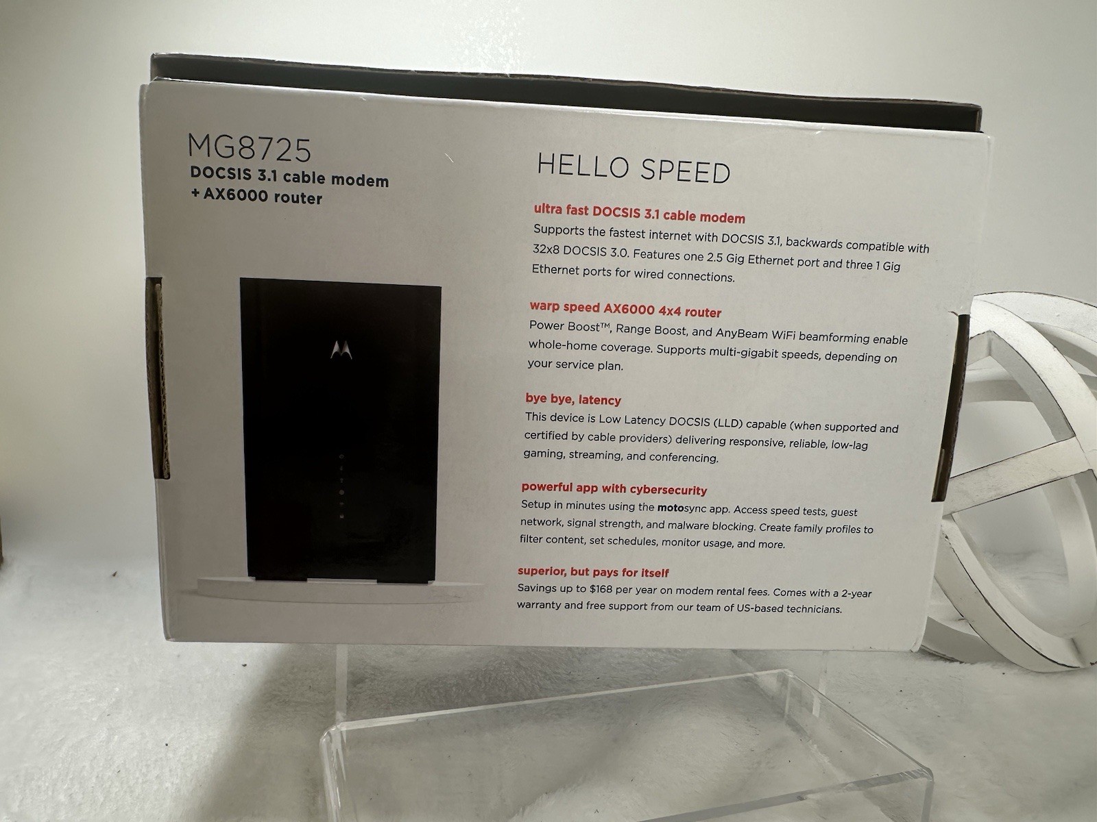 Motorola MG8725 AX6000 DOCSIS 3.1 Cable Modem Router OPEN BOX
