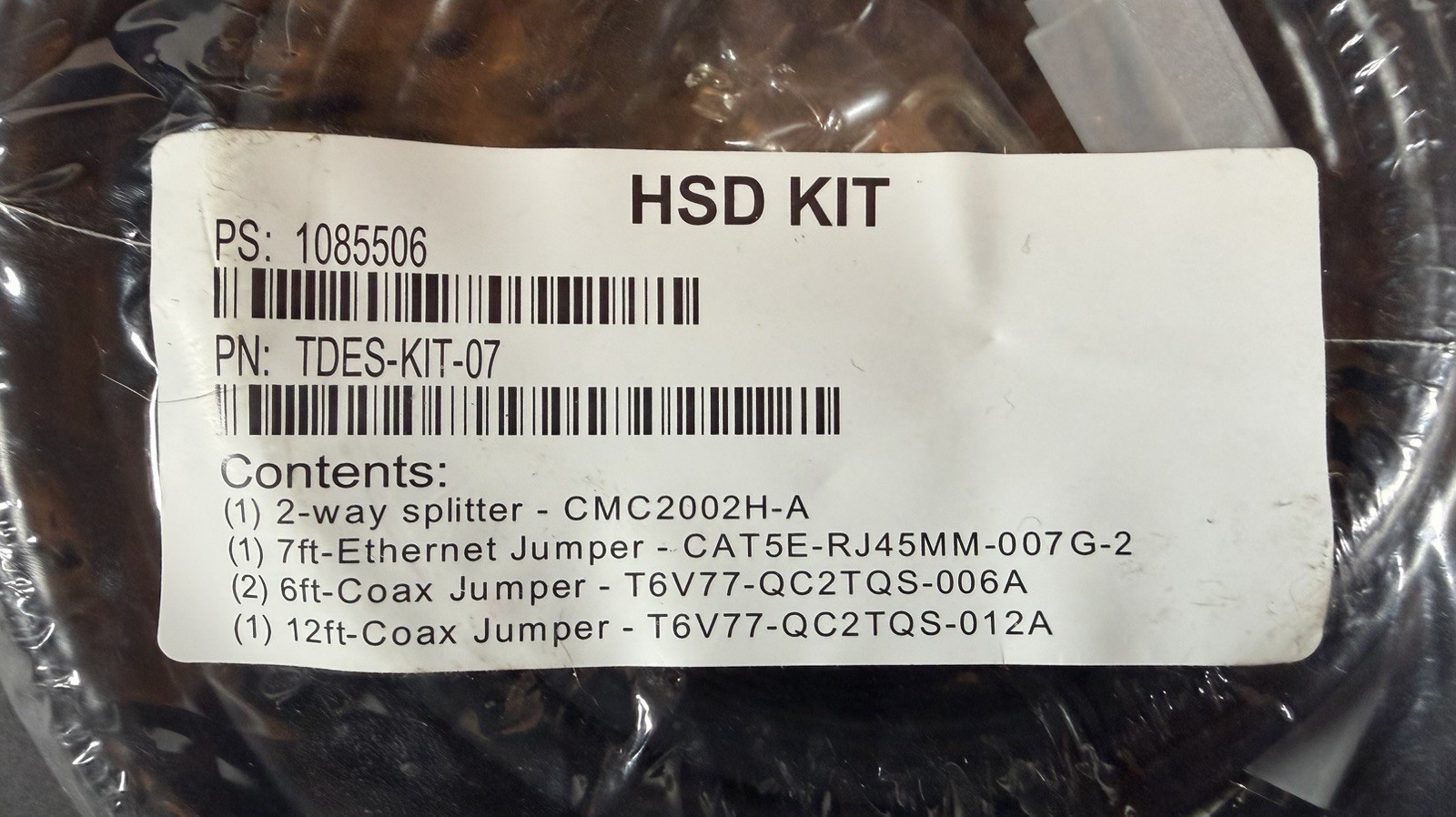 HSD Kit Antronix 2-way Splitter, 7ft Ethernet Jumper, 6ft & 12ft Coax Jumpers
