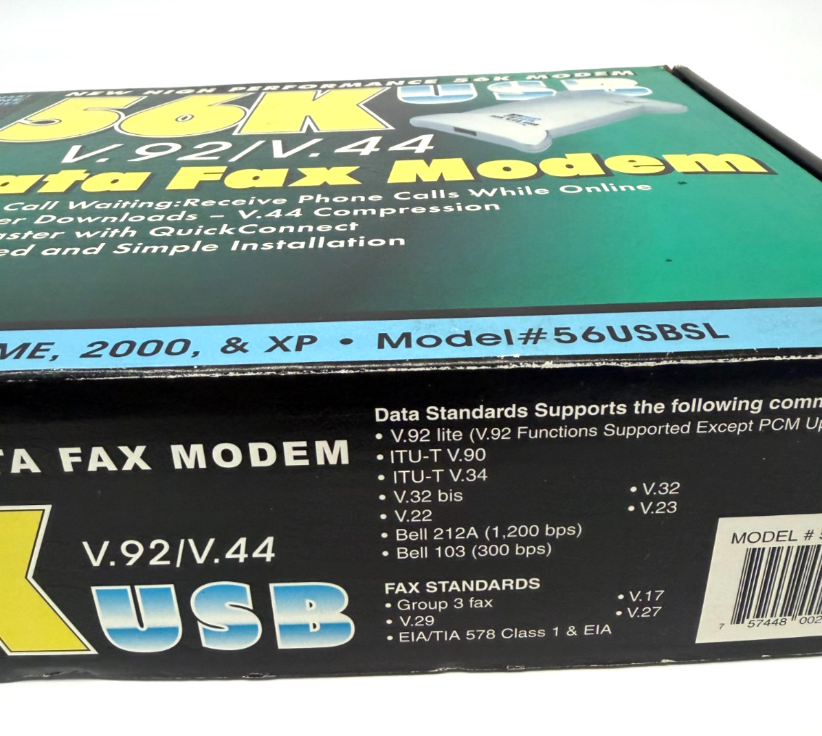 Vintage Best Data 56K USB V.92 V.44 External Data Fax Modem 56USBSL Win 98 XP