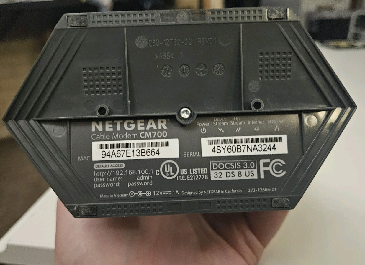 NETGEAR CM700 Cable Modem, USED Read Description