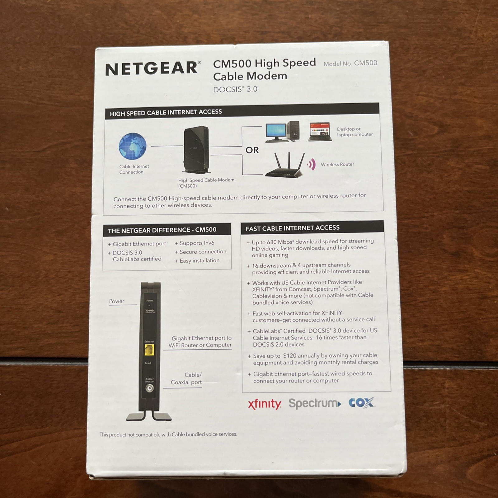 NETGEAR CM500 (CM500100NAS) 680 Mbps – Black