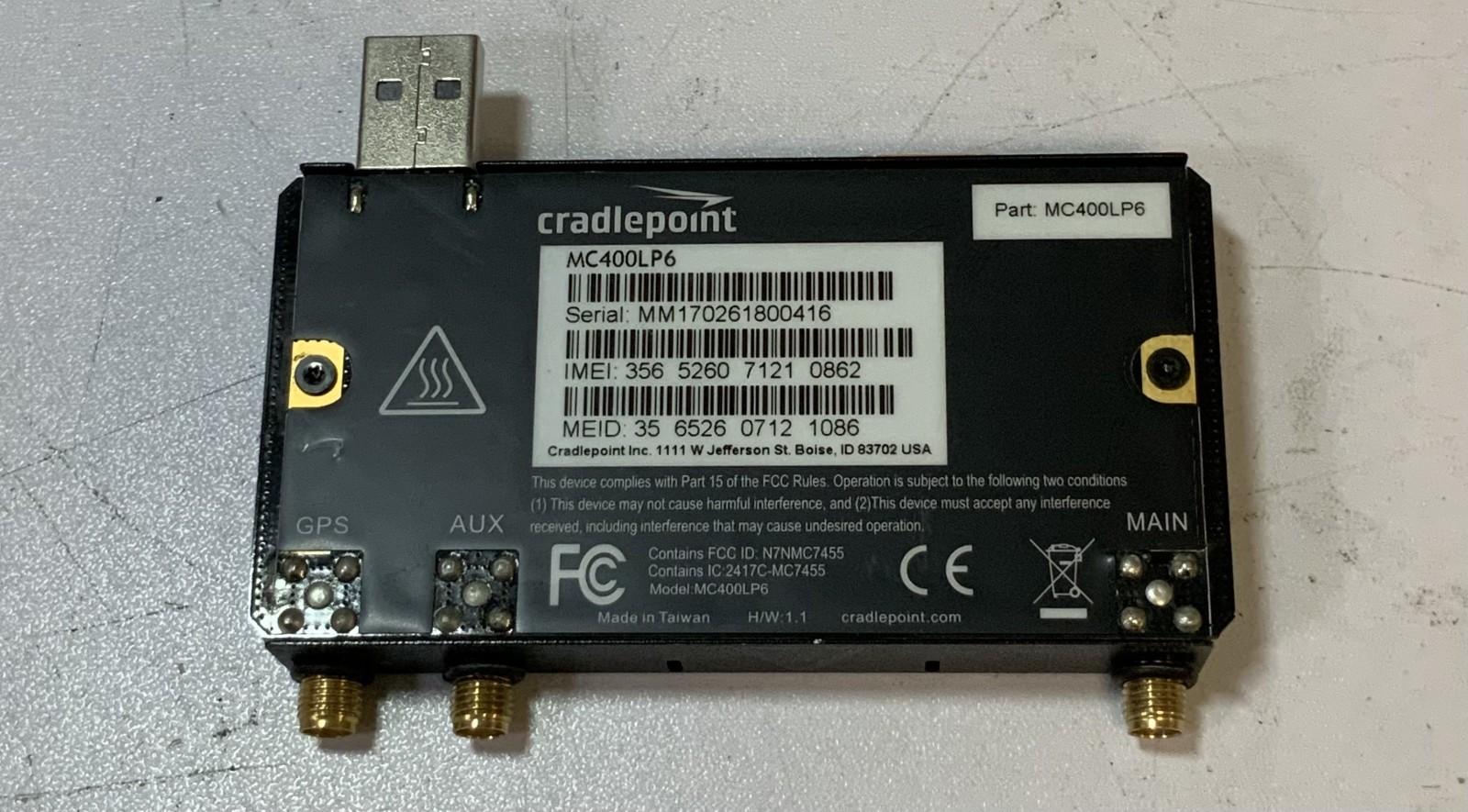 Cradlepoint MC400LP6 4G LTE Modular Modem, Black J5A